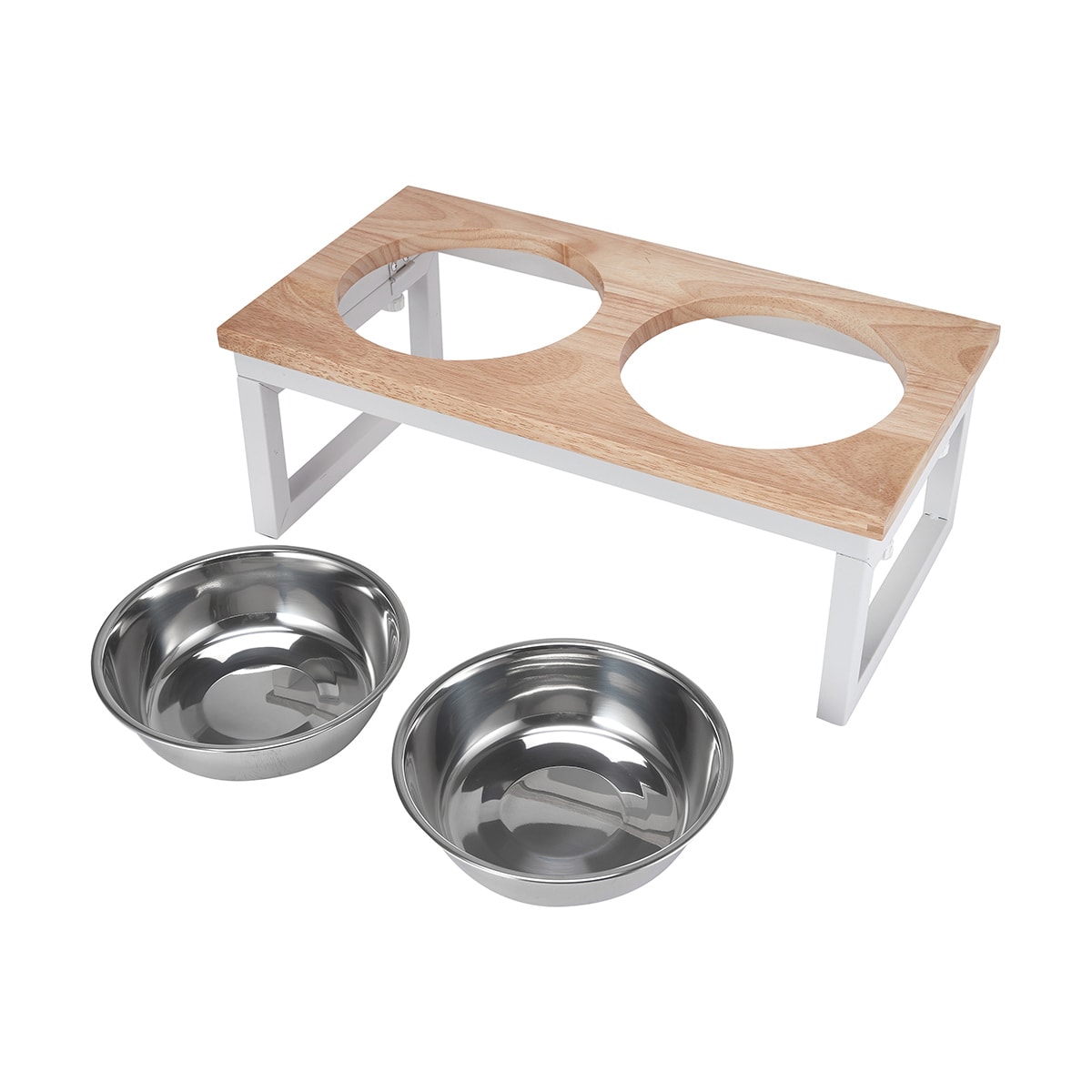 Pet Bowl Metal Wood Elevated Kmart