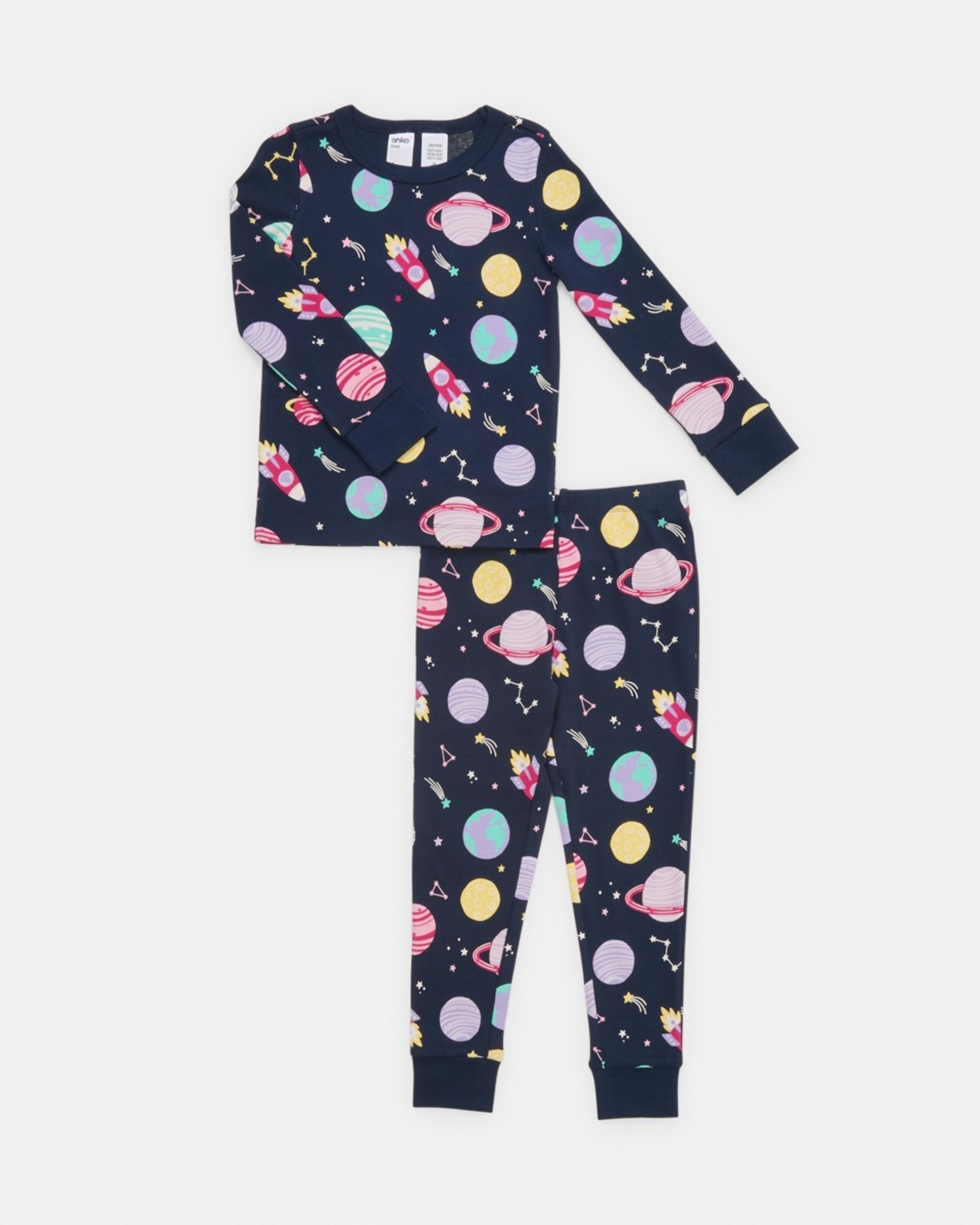 7 Rib Pyjama Set Blu Planet, 7 of 10