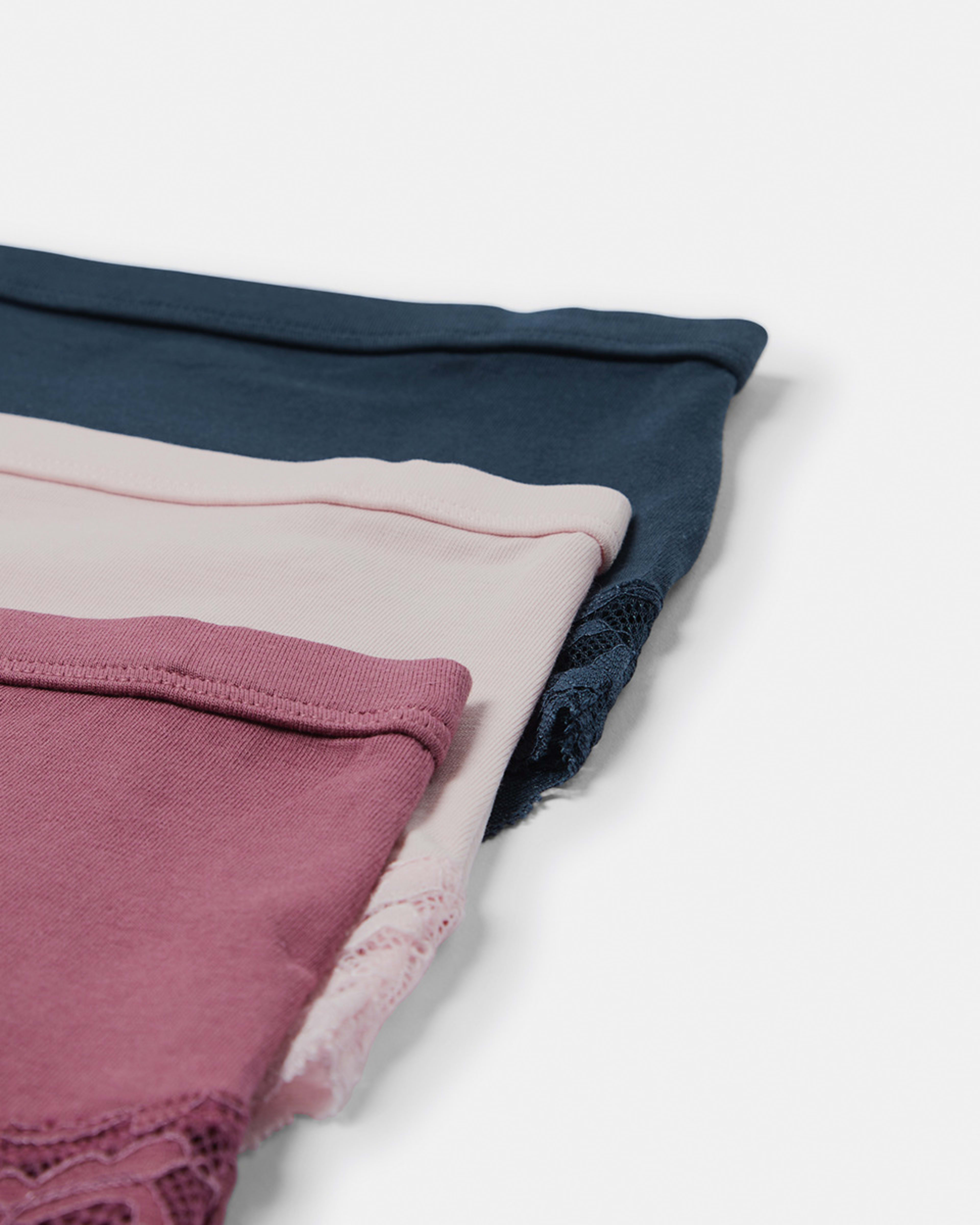 3 Pack Cotton Stretch Lace Trim Full Briefs Kmart