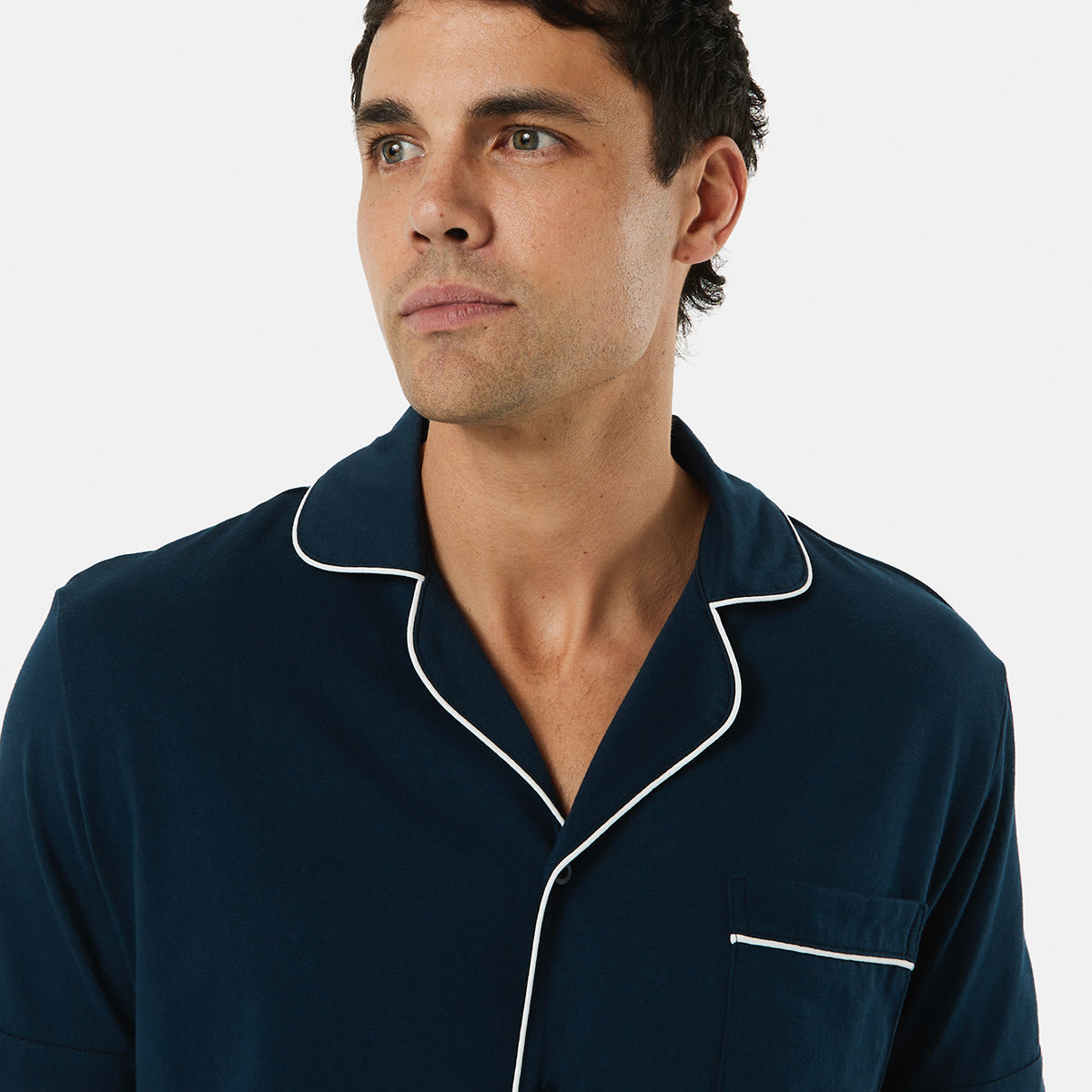 Short Sleeve Button Through Knit Pyjama Set Kmart