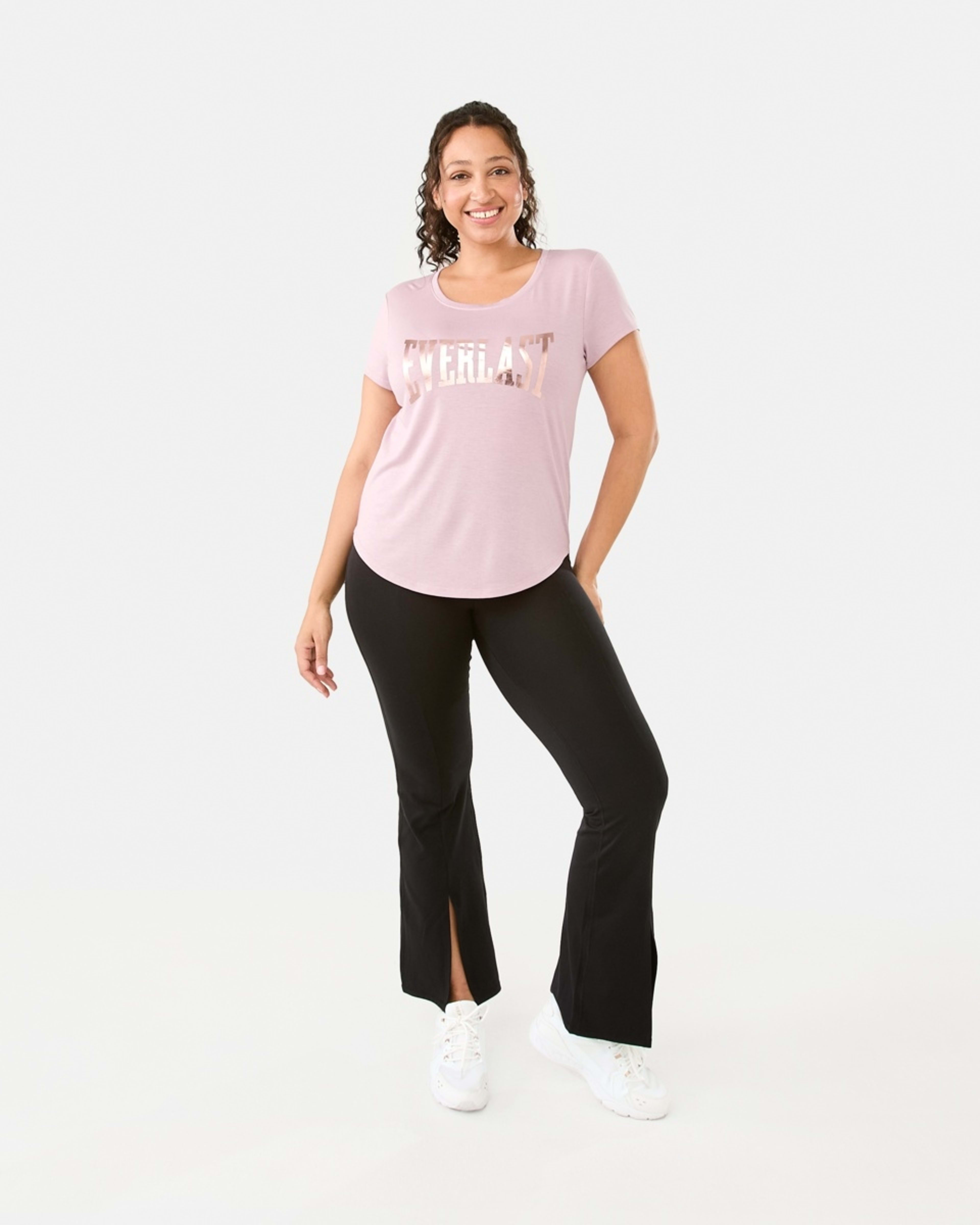 6 Everlast Womens Scoop Neck T-shirt Everlast Dogbone Dusty Pink, 6 of 6