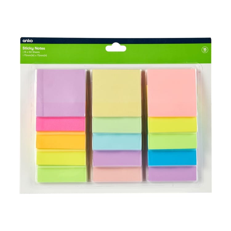 15 Pack Sticky Notes Kmart