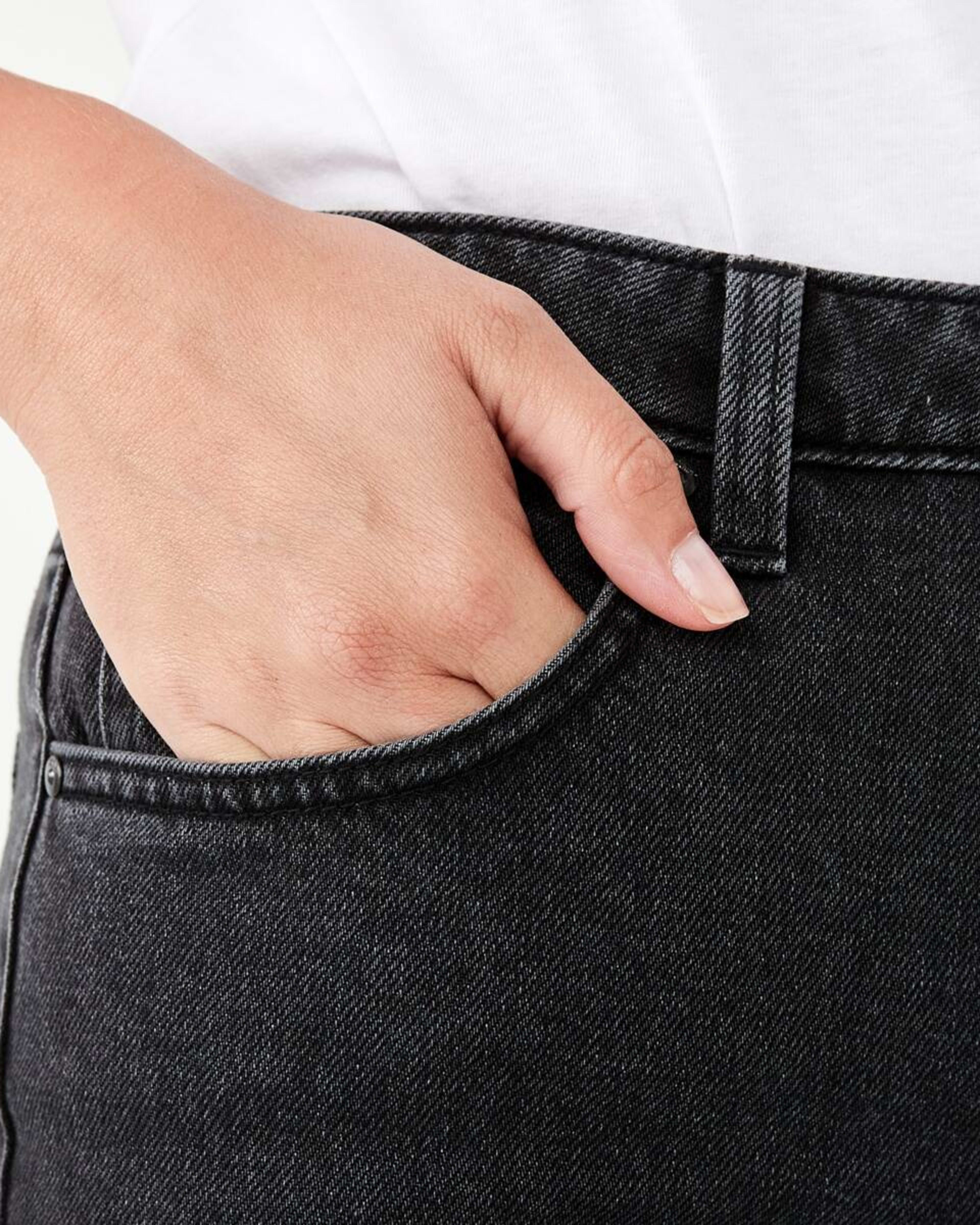 7 Distressed Straight Jeans Black Wash, 7 of 8