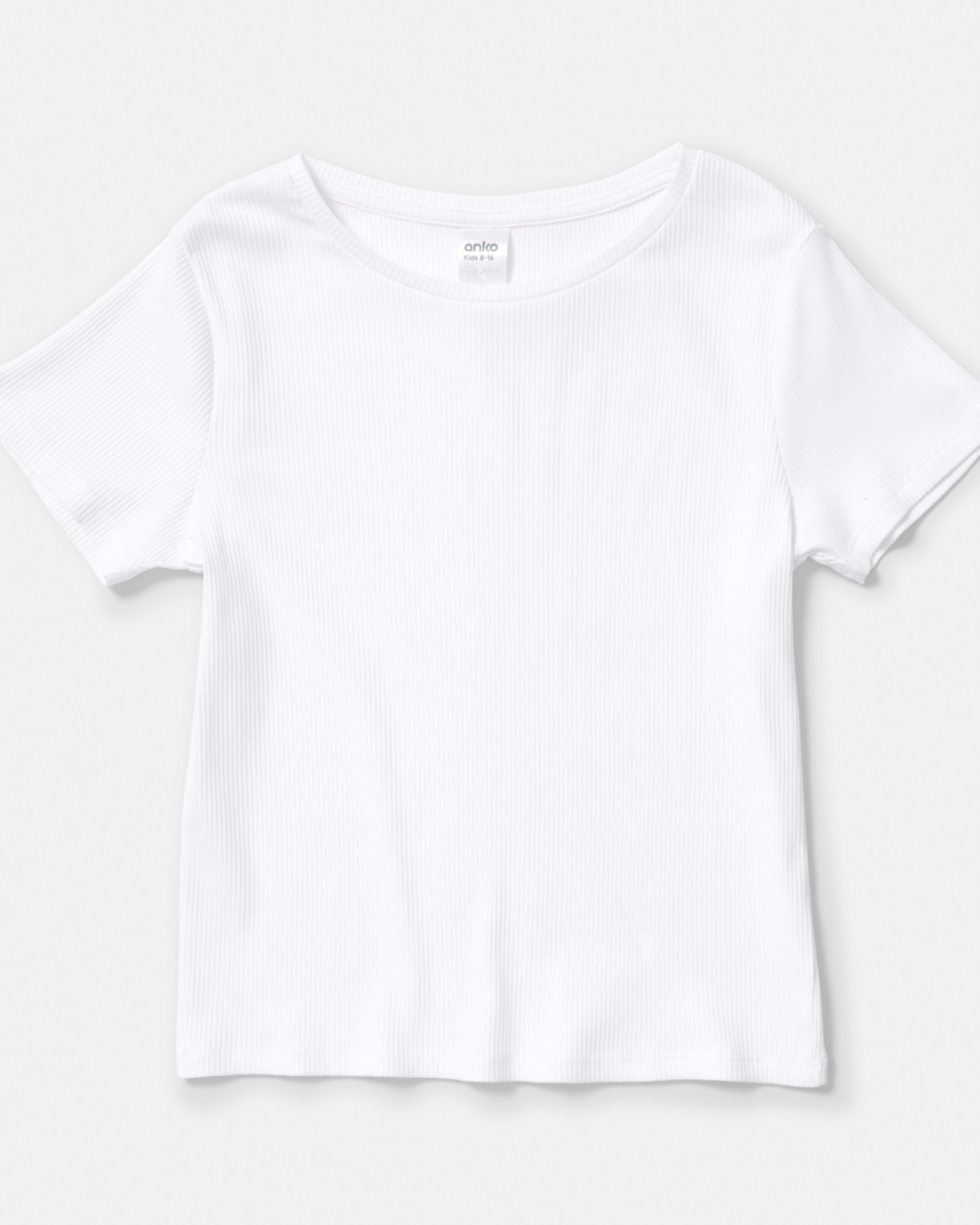 7 Short Sleeve Rib Top White, 7 of 8