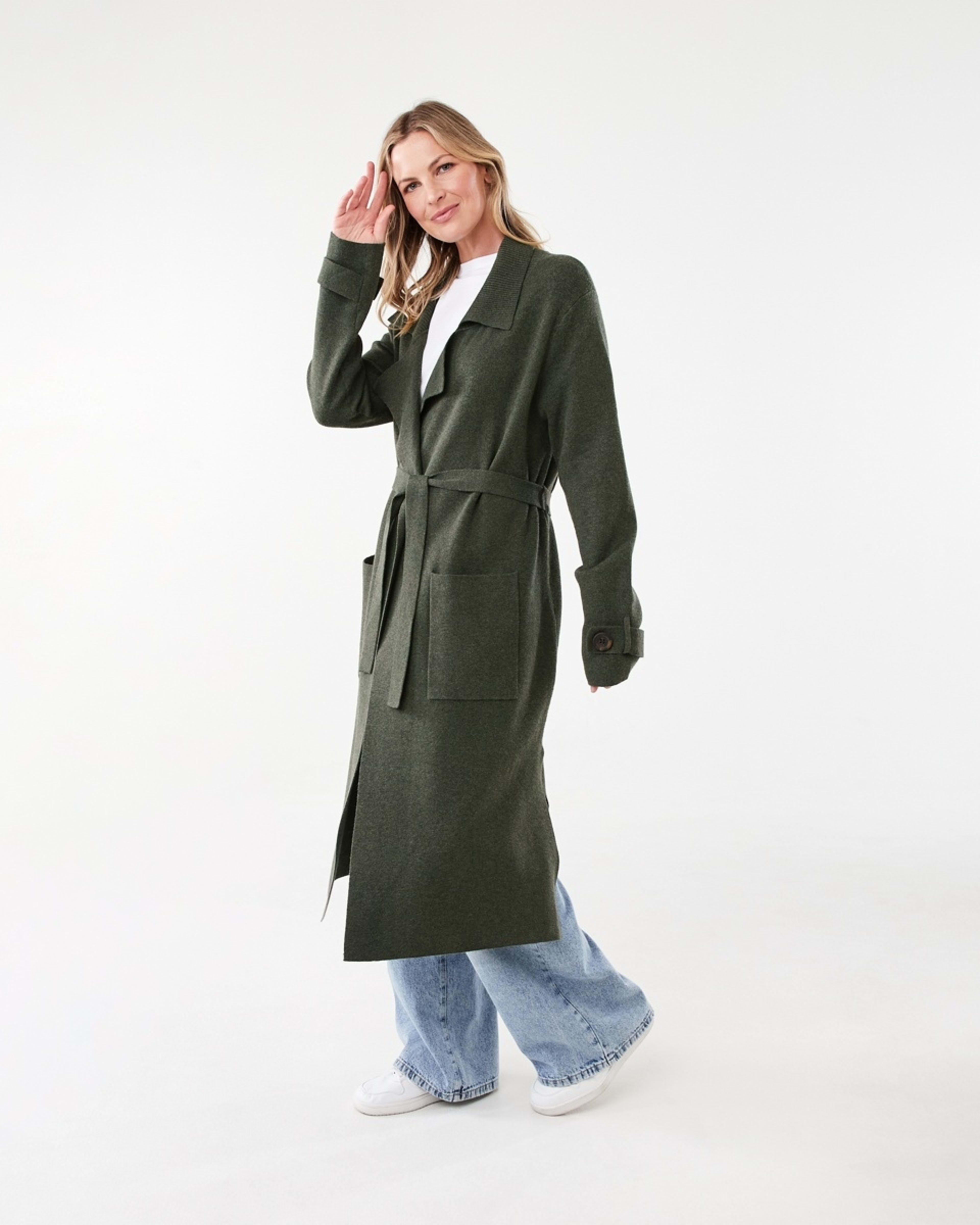 3 Trench Coatigan Grn Olive, 3 of 9