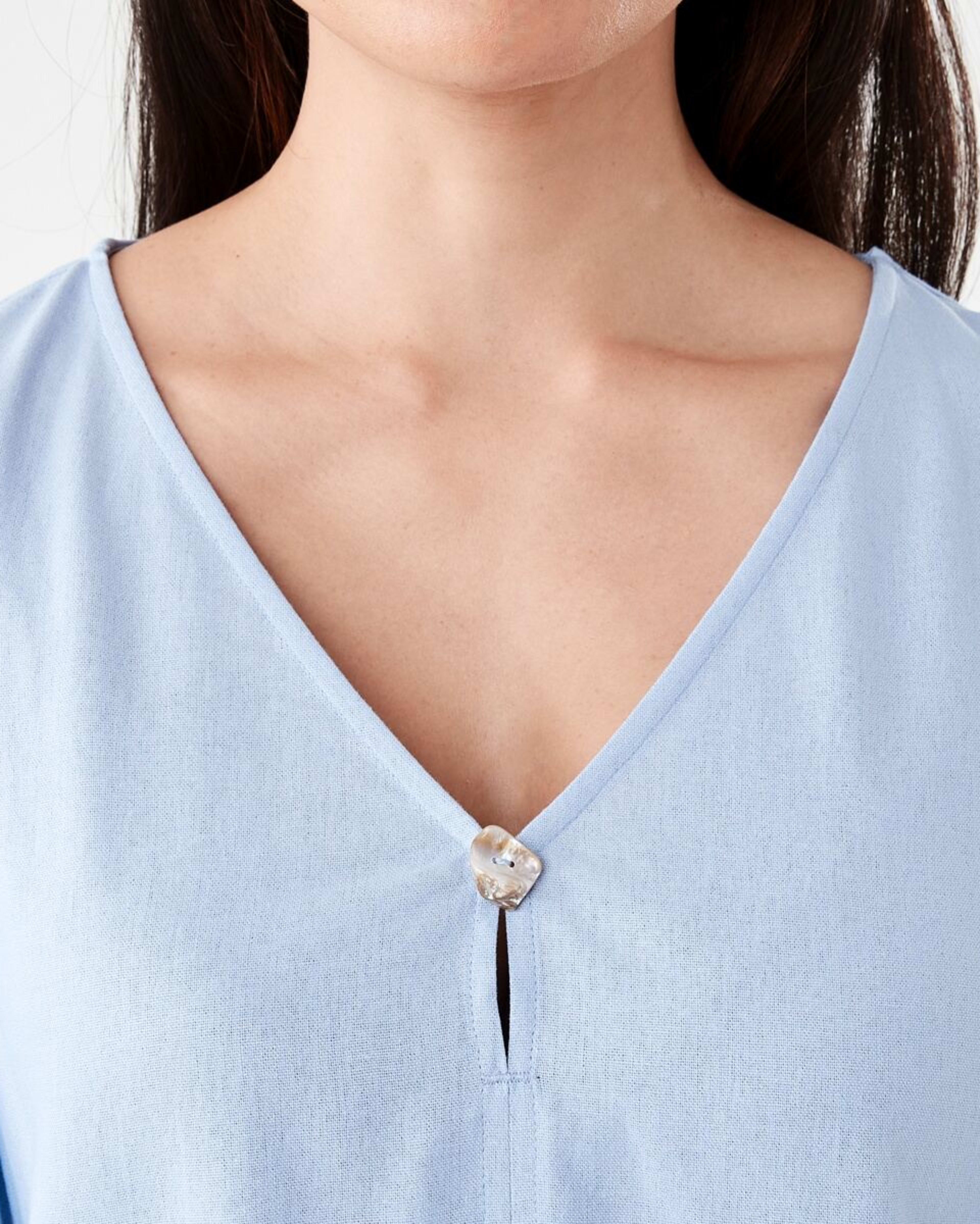 4 Short Sleeve Flutter Top BRUNI BLUE, 4 of 5