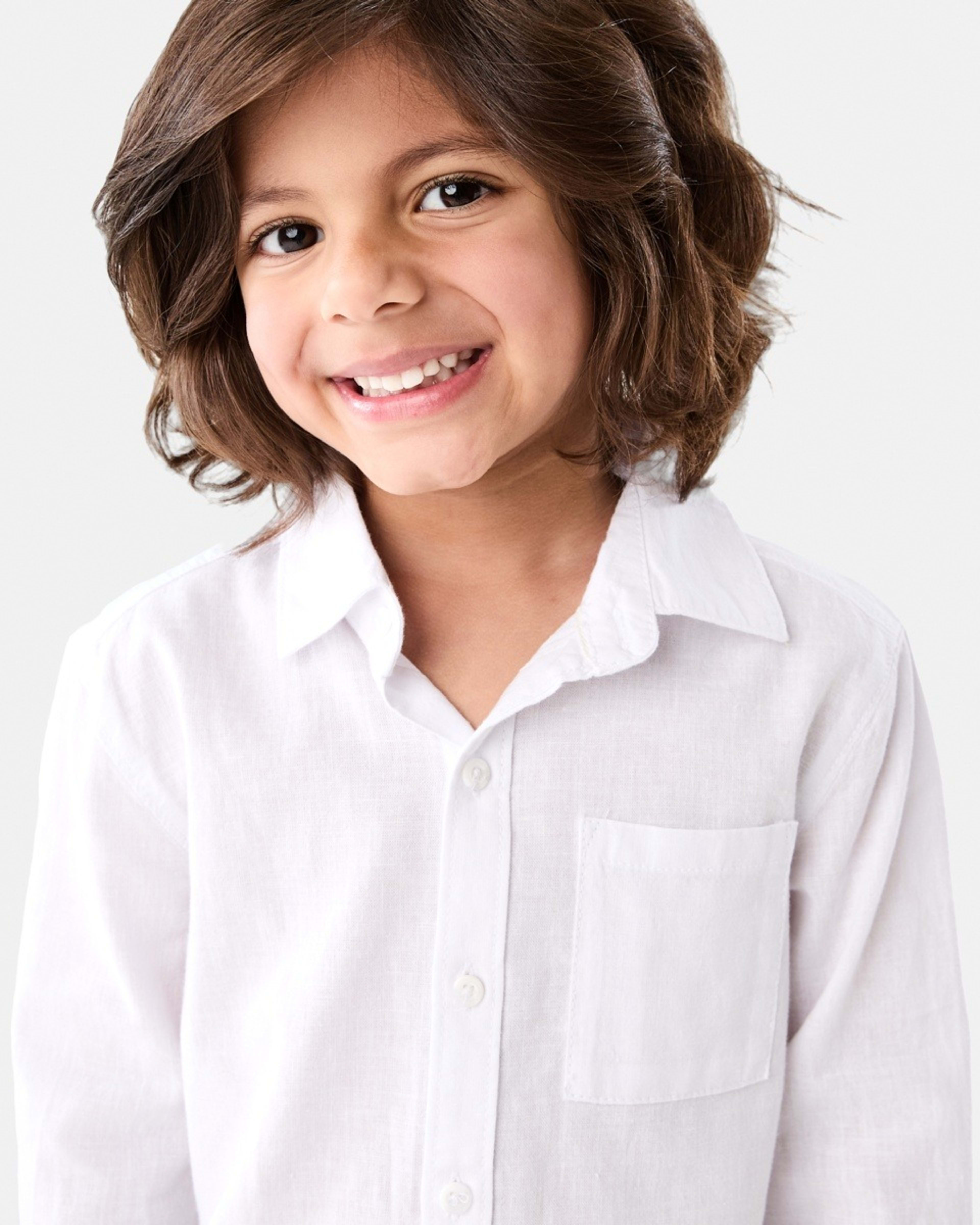 4 Long Sleeve Linen Shirt WHITE, 4 of 9