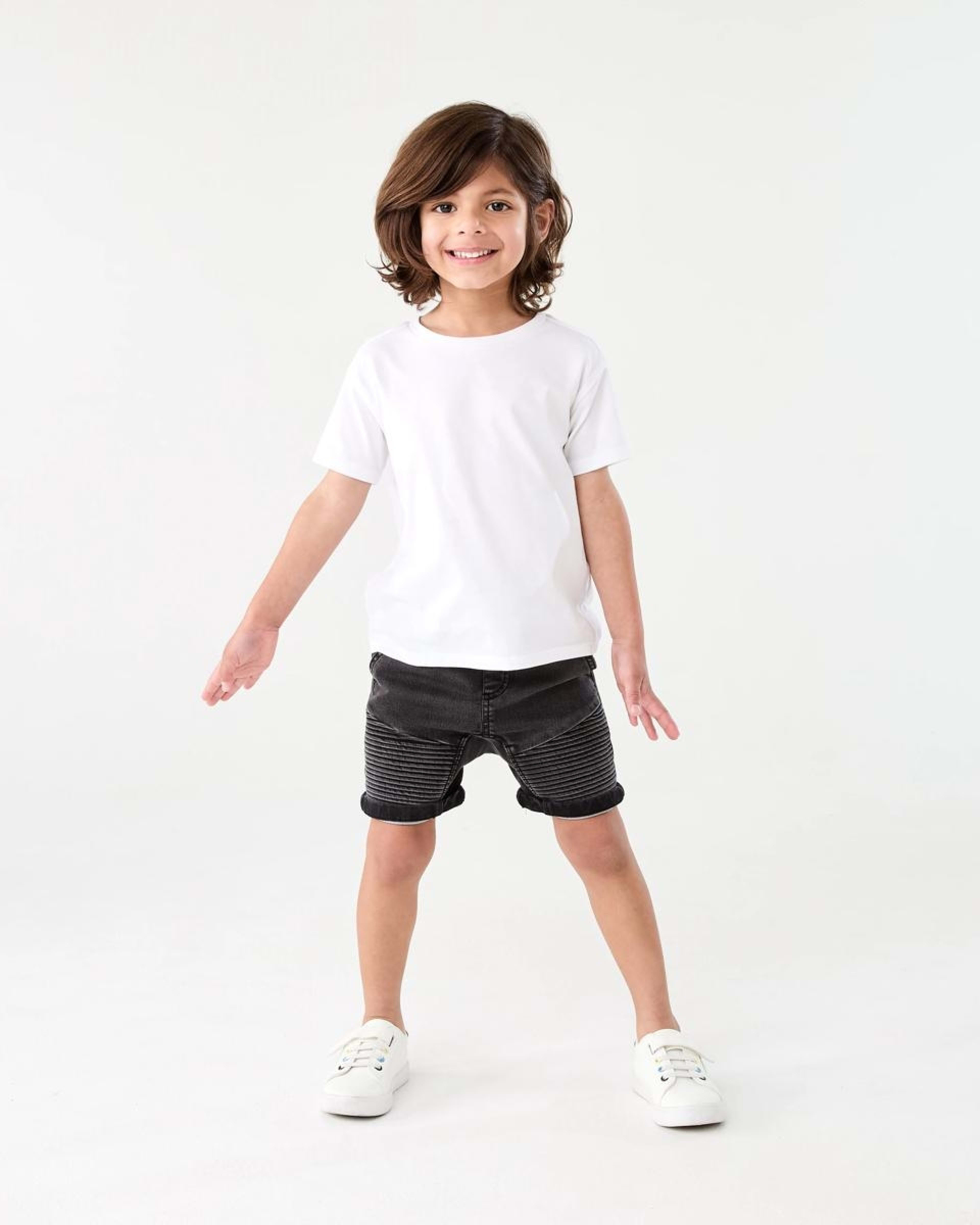 6 Moto Denim Shorts BLACK WASH, 6 of 7
