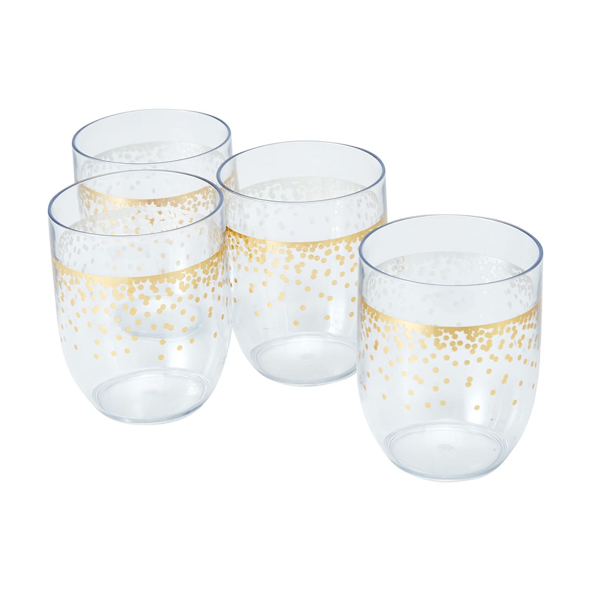 4 Pack Reusable Stemless Metallic Plastic Wine Glasses Kmart NZ