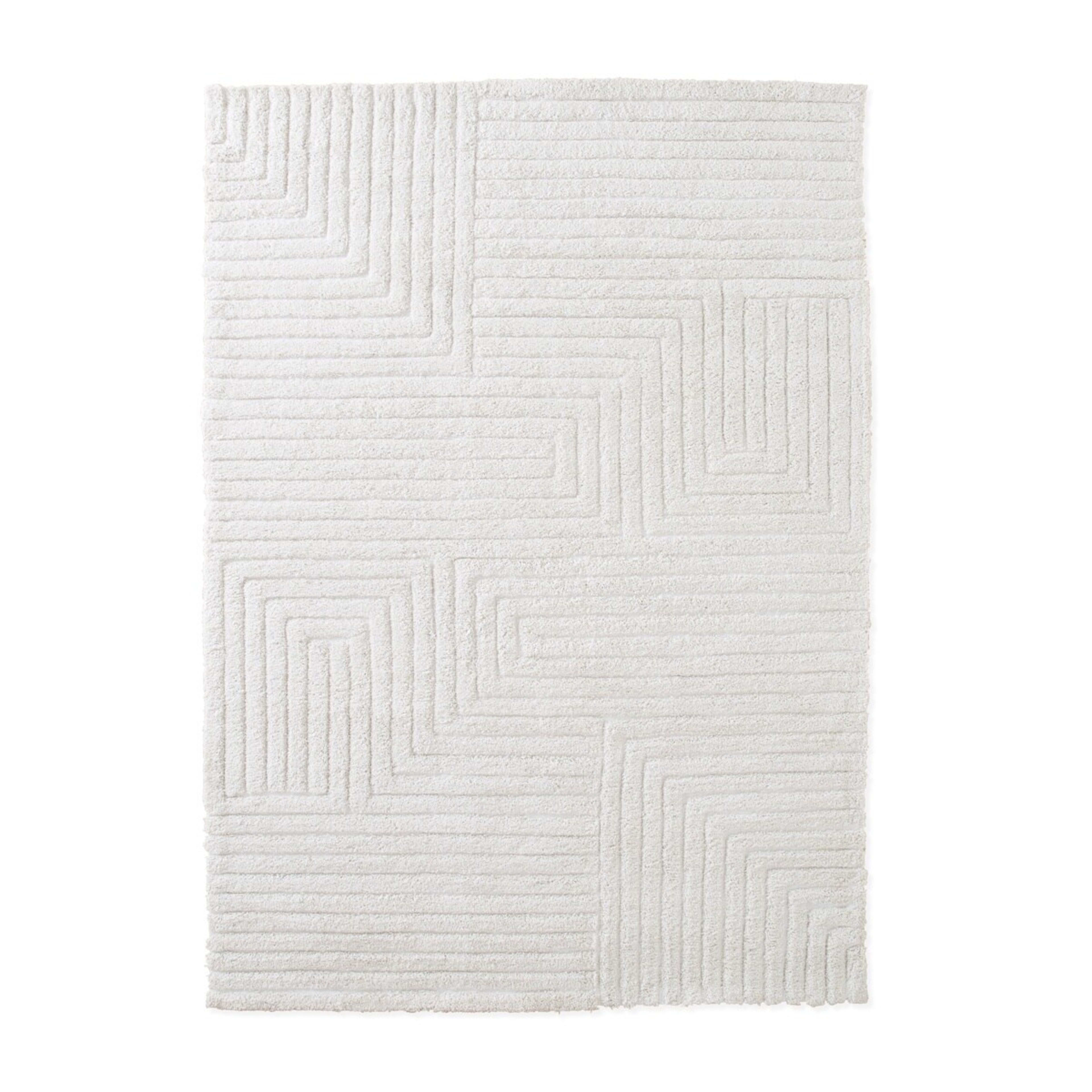 6 Linear Wool Rug - White, Large - 235cm x 160cm, 6 of 7