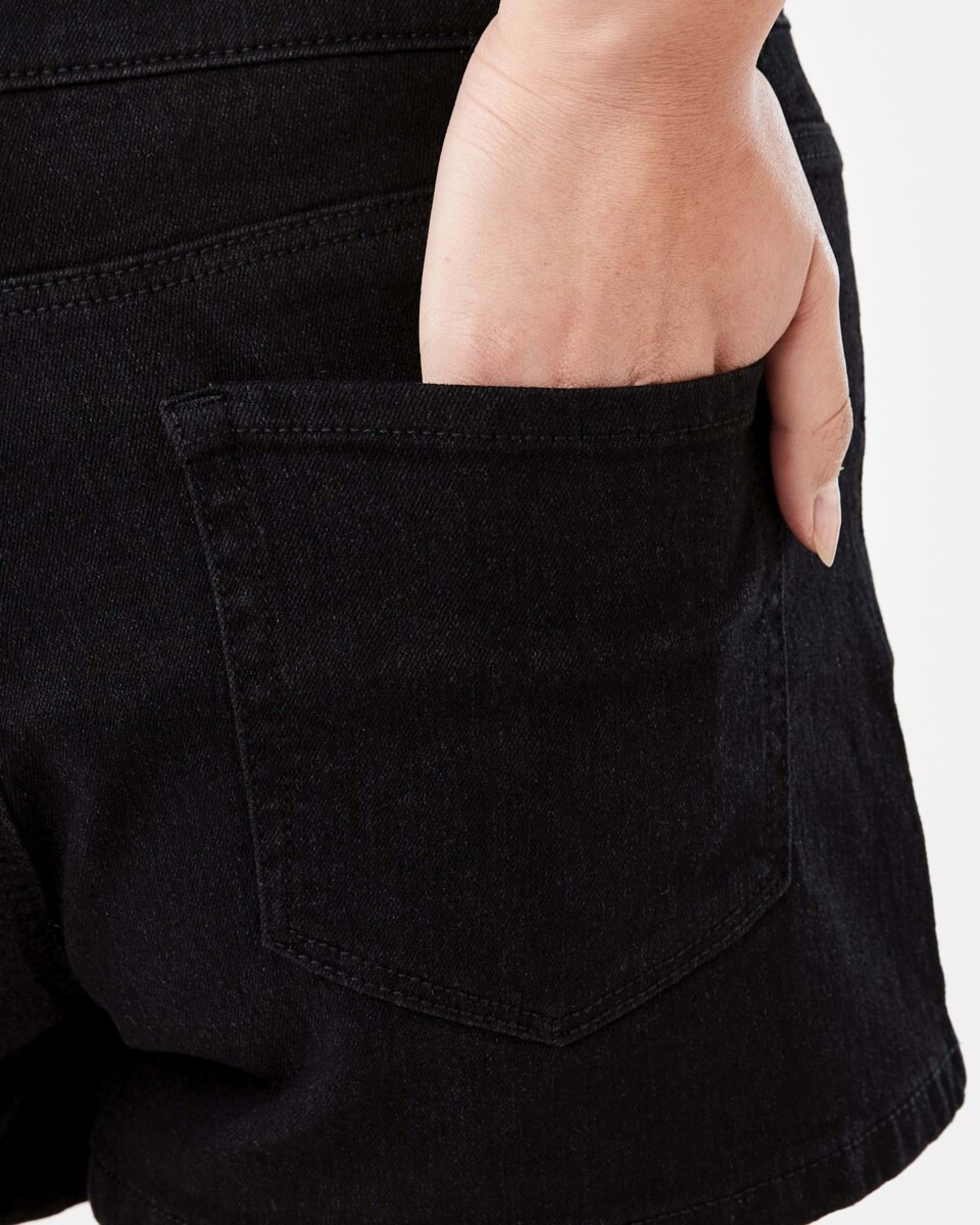 5 Mid Rise Denim Shorts BLACK WASH, 5 of 8
