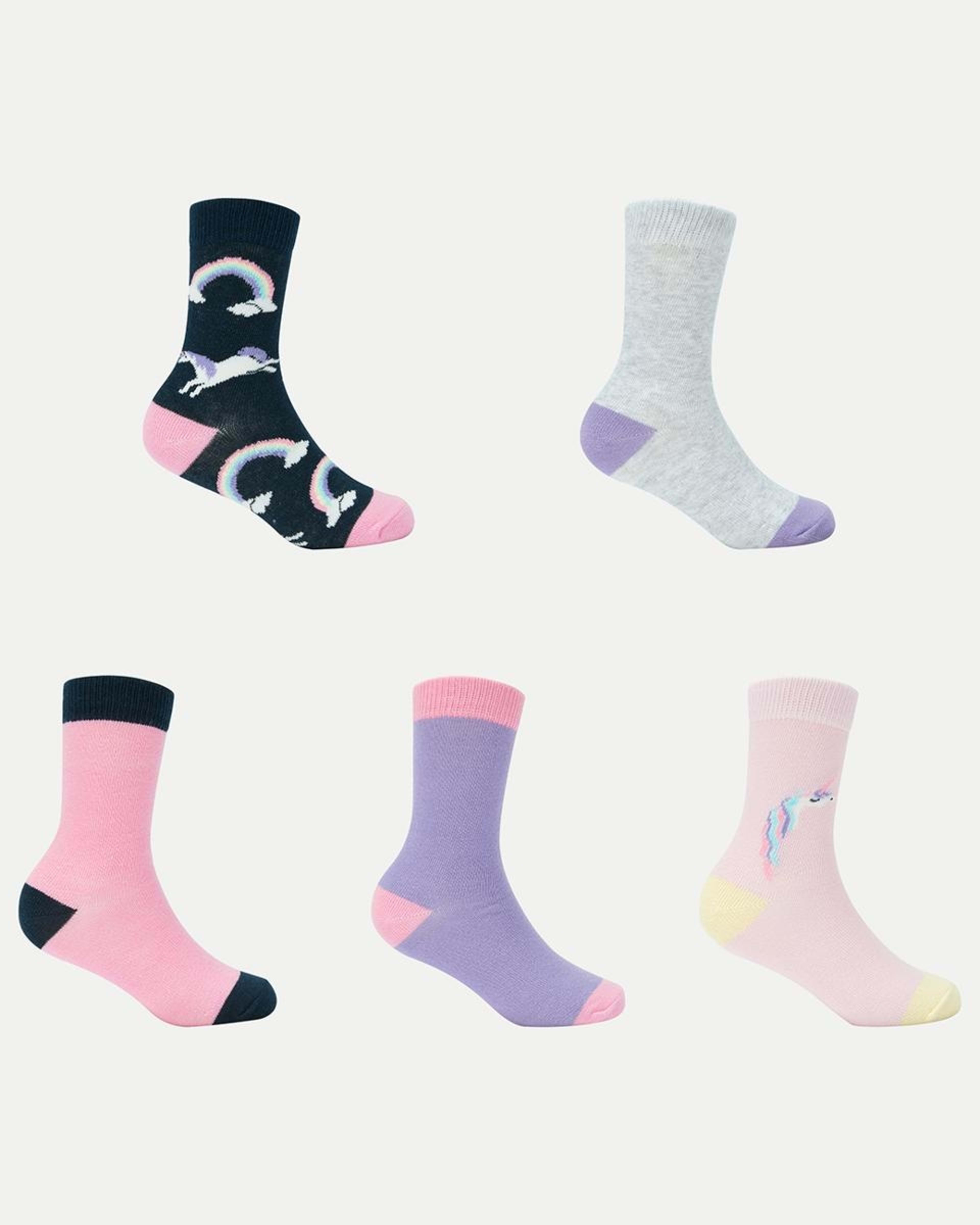 2 5 Pack Crew Socks Unicorn, 2 of 3