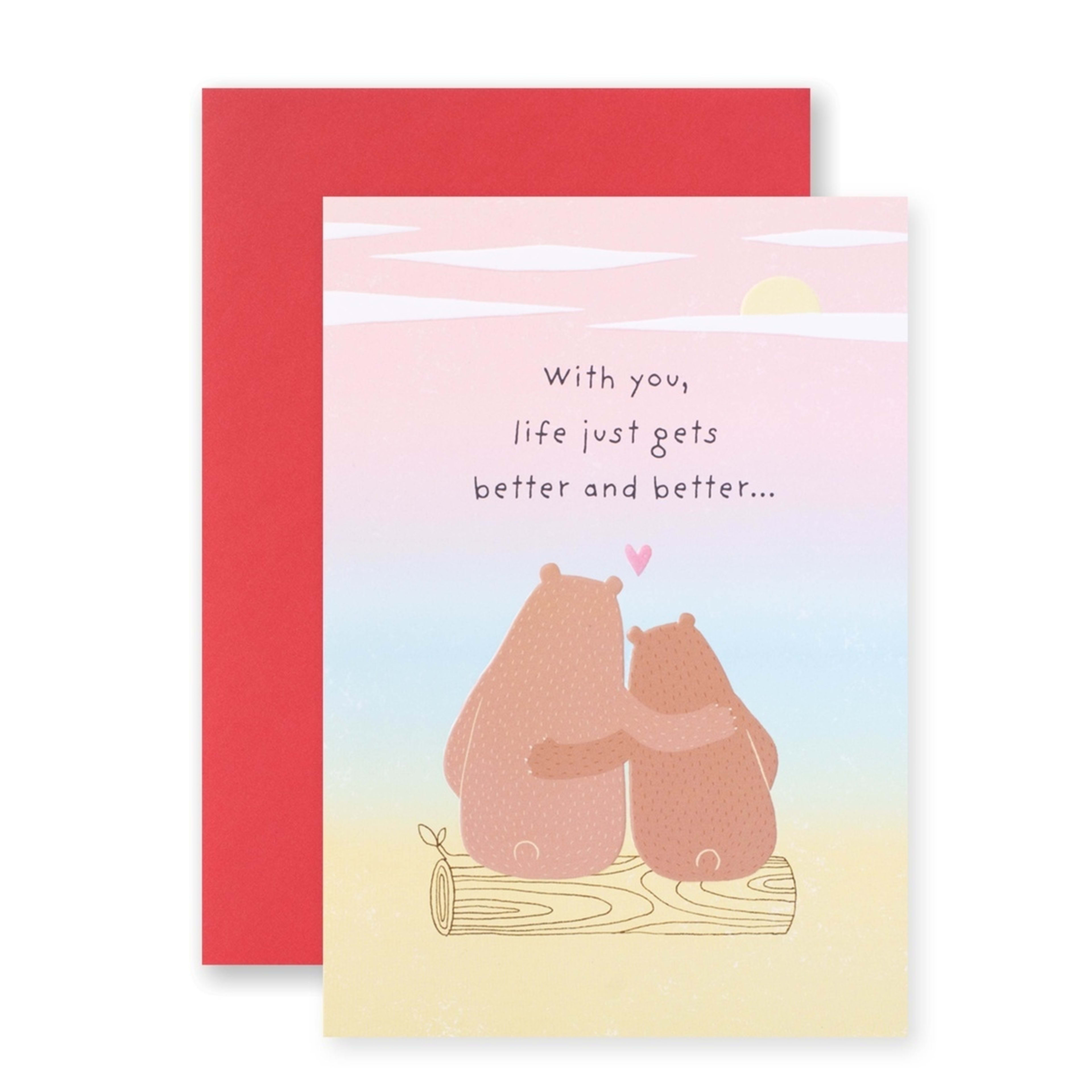 1 Hallmark Valentine's Day Card - With You, Life Just Gets Better and Better, 1 of 3