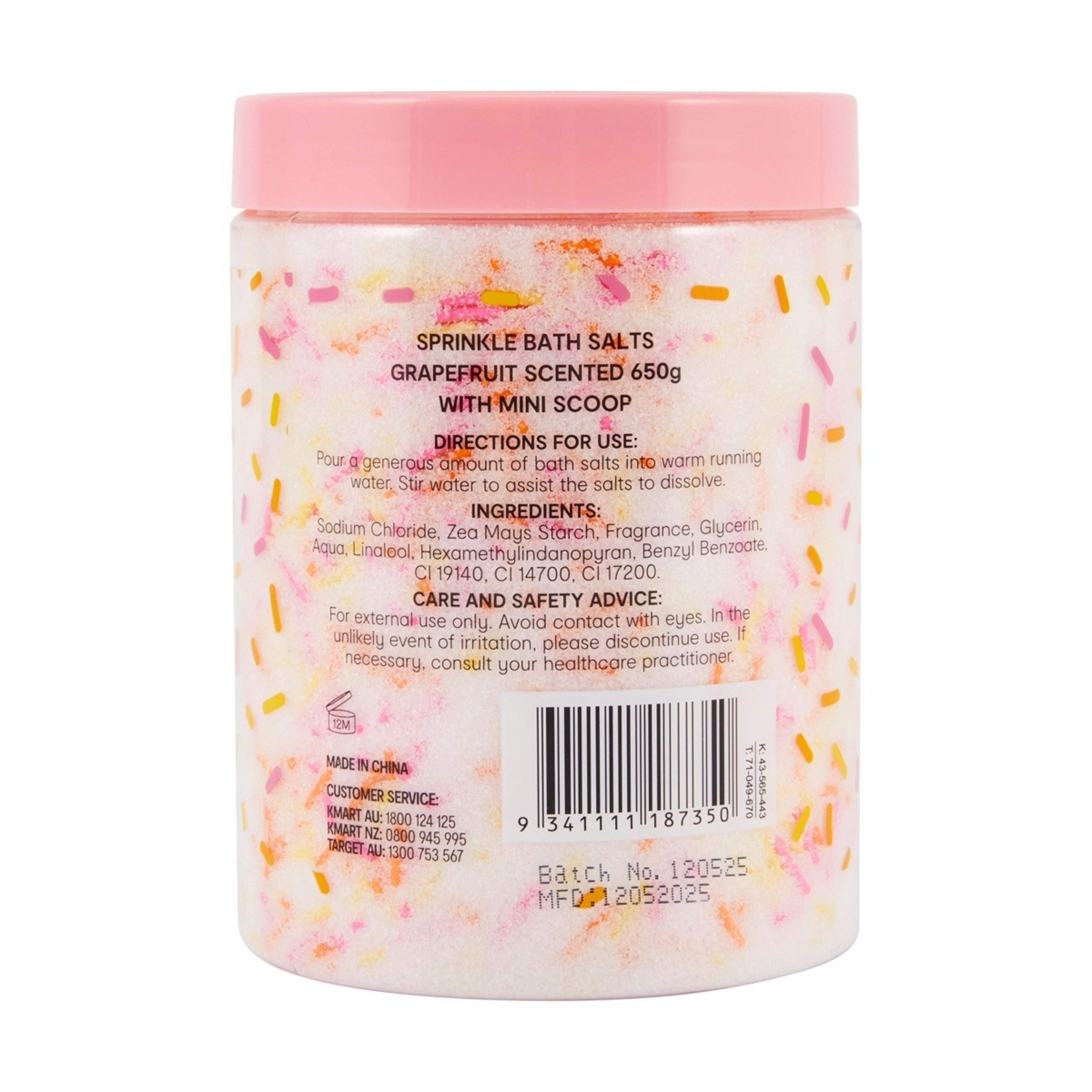 4 OXX Bodycare Sprinkle Bath Salts 650g - Grapefruit Scented, 4 of 5