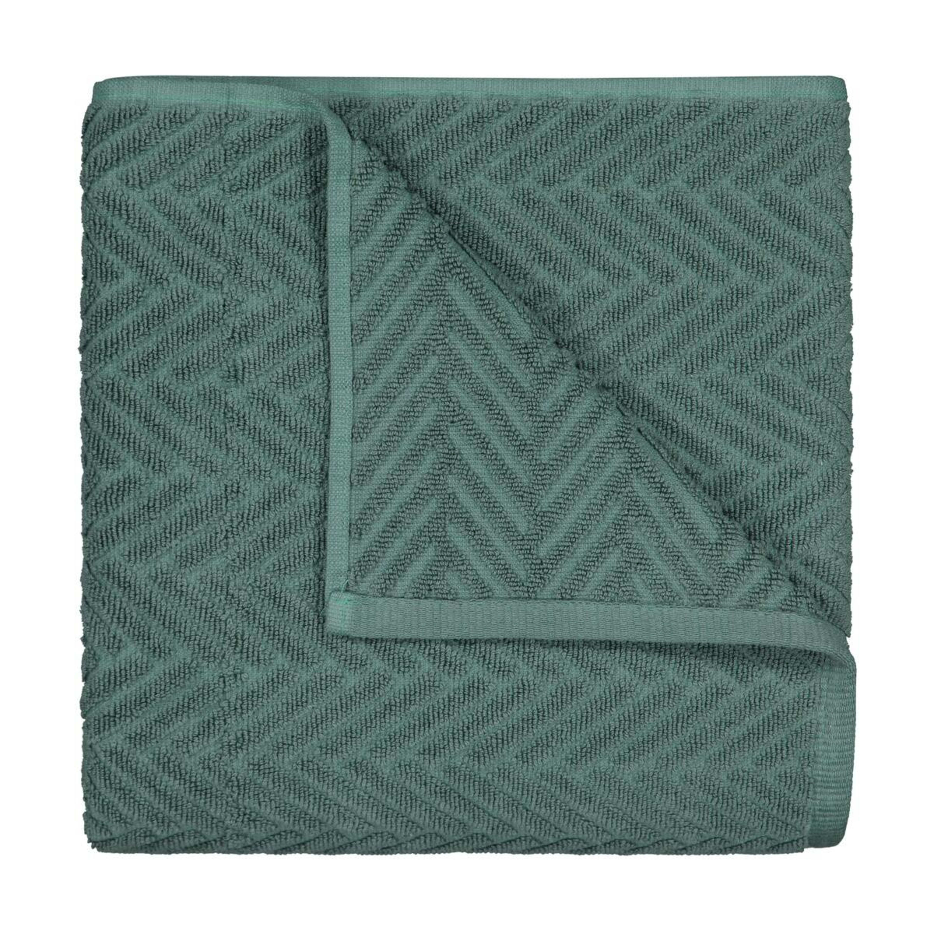 1 Cotton Chevron Mega Towel - Cypress, 1 of 6