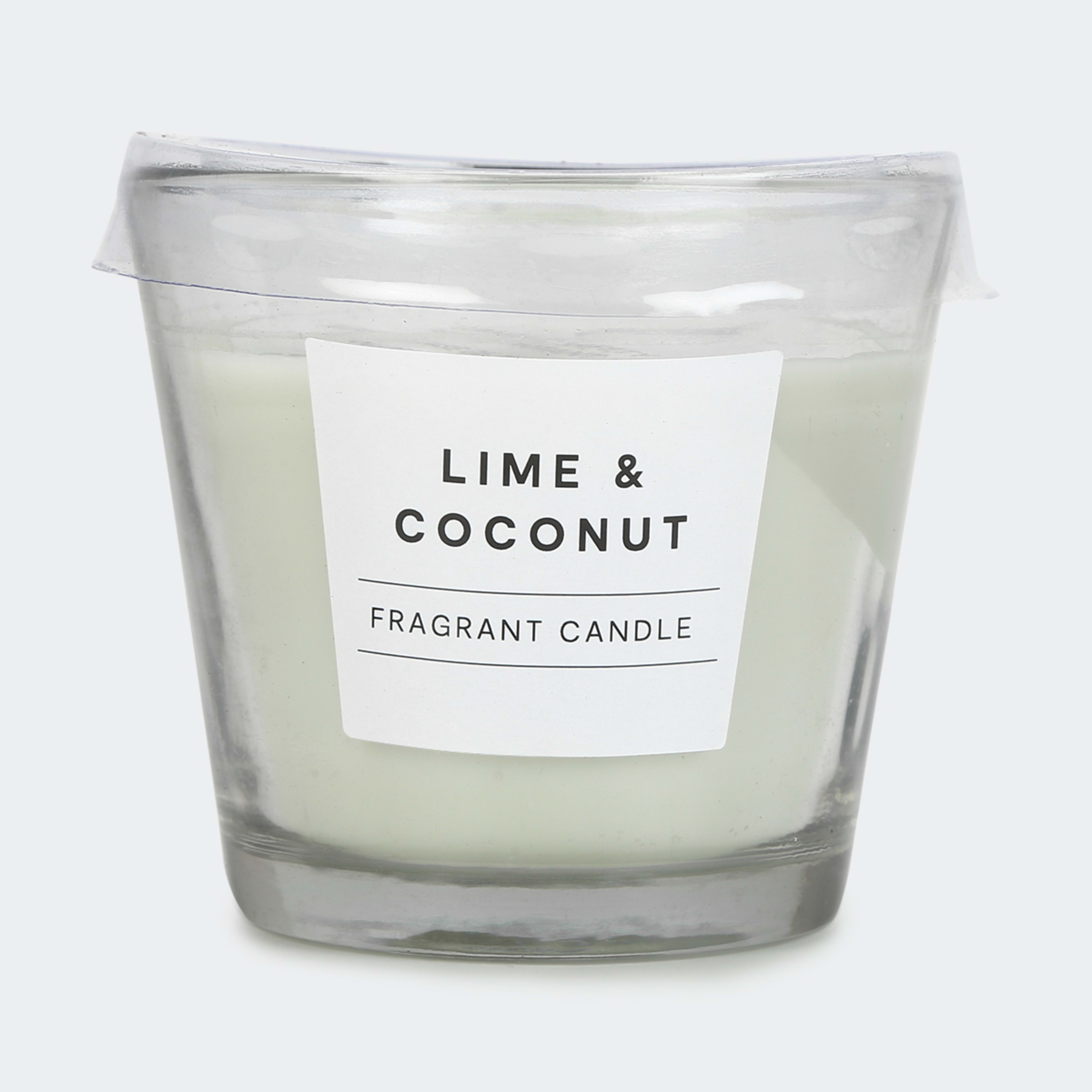 Lime and Coconut Fragrant Candle in Glass Kmart