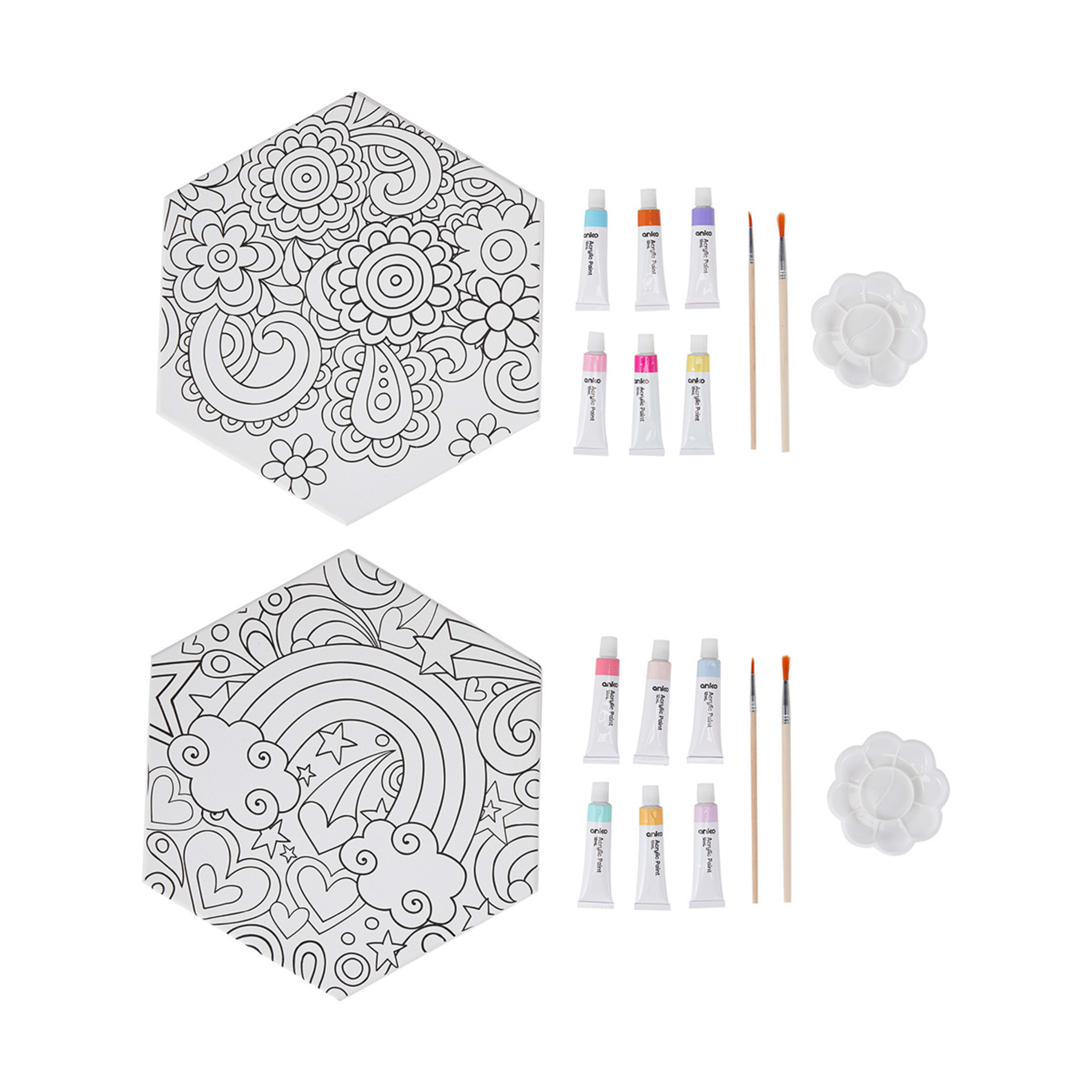 Hexagon Canvas Art Kit Assorted Kmart