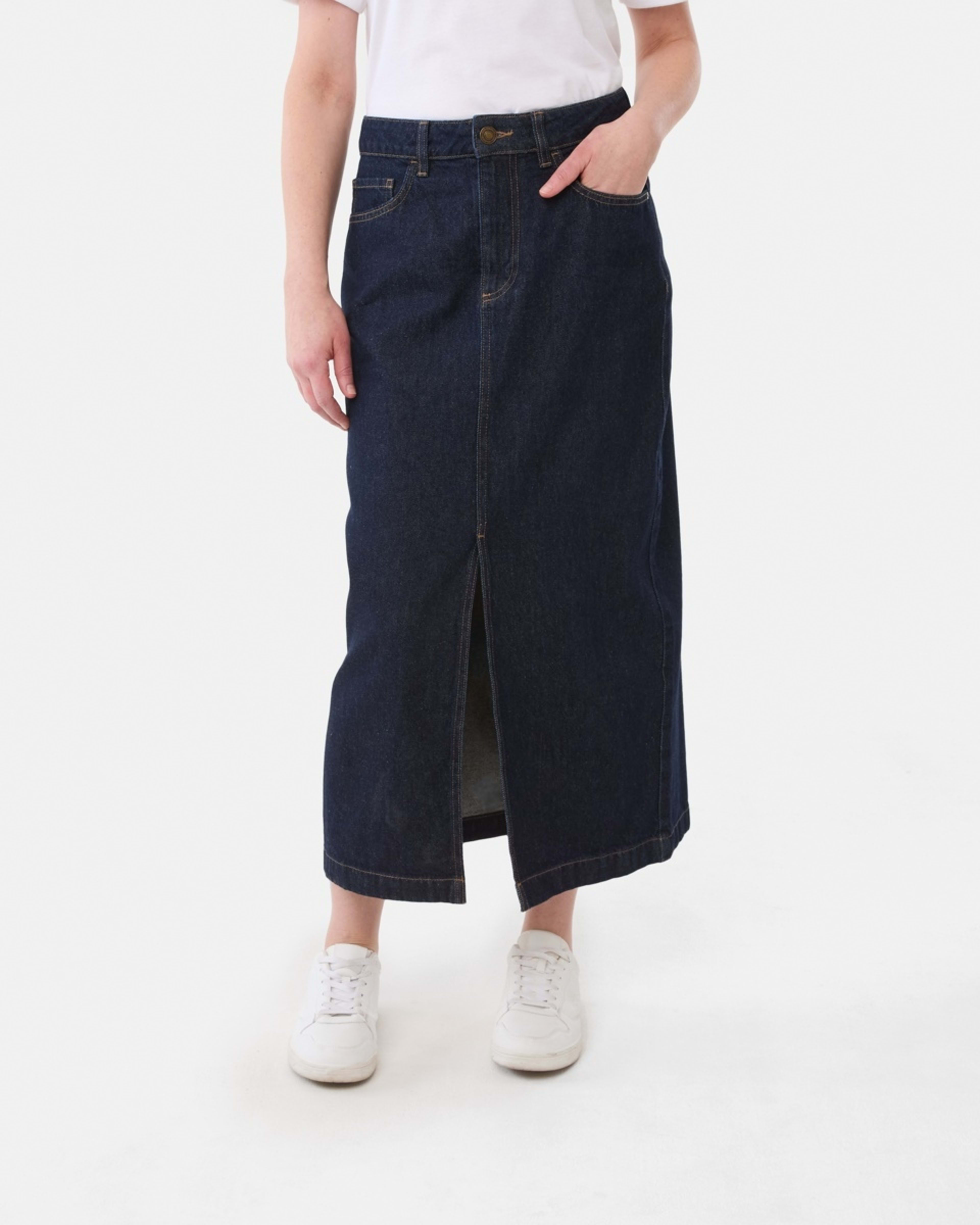 1 Denim Maxi Skirt INDIGO WASH, 1 of 5