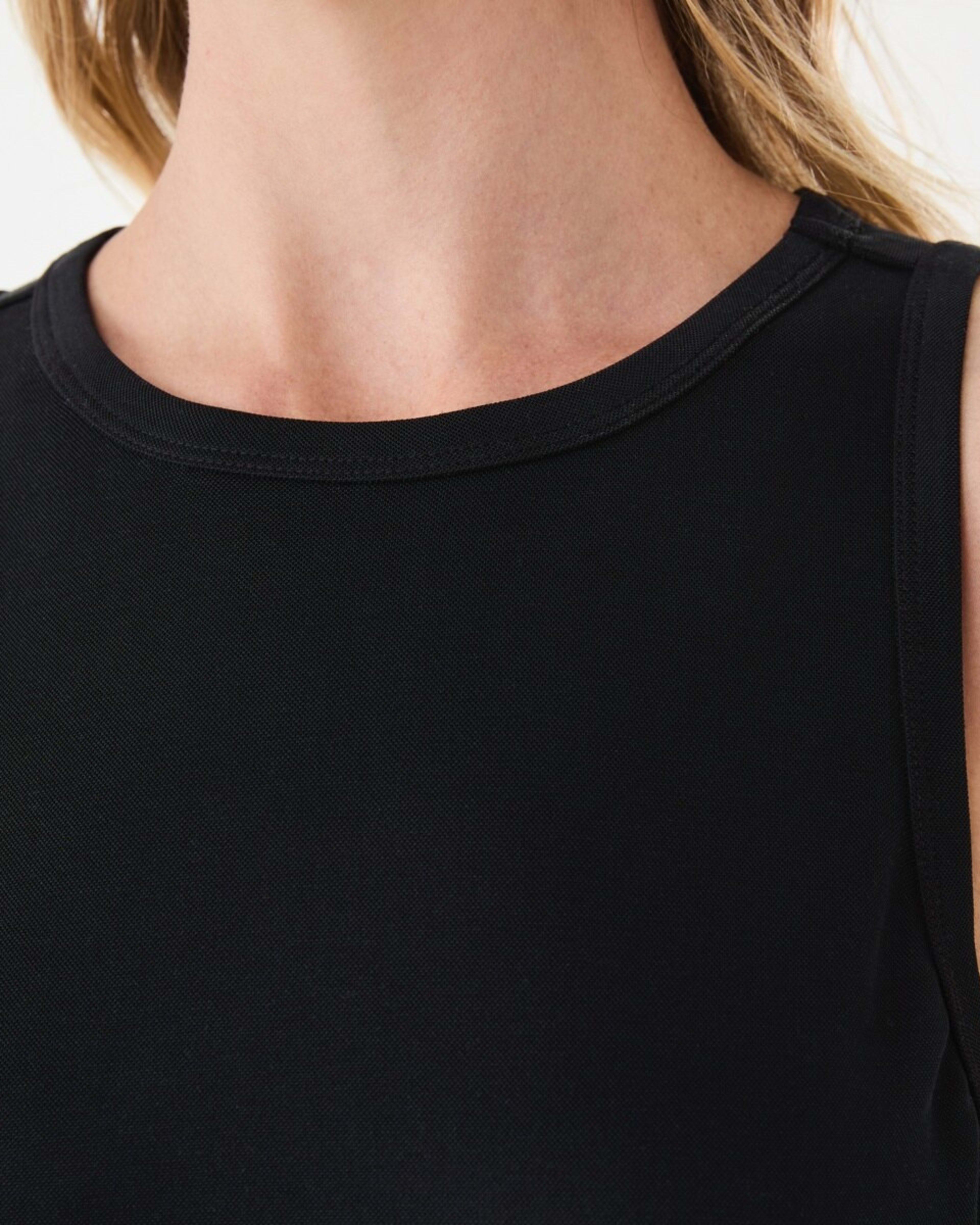 5 Sleeveless Racer A-Line Midi Dress Black, 5 of 5