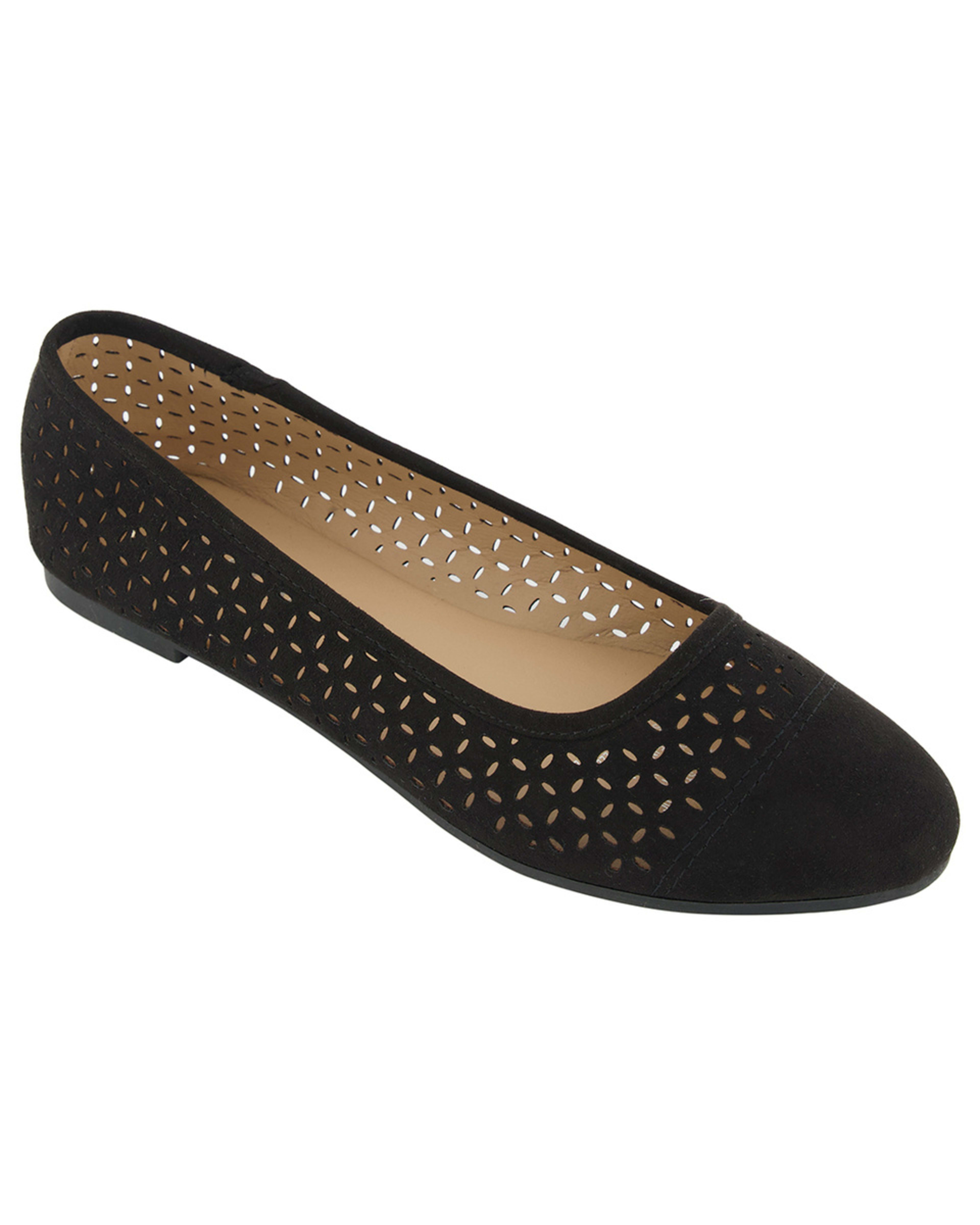 1 Laser Cut Ballet Flats Black
