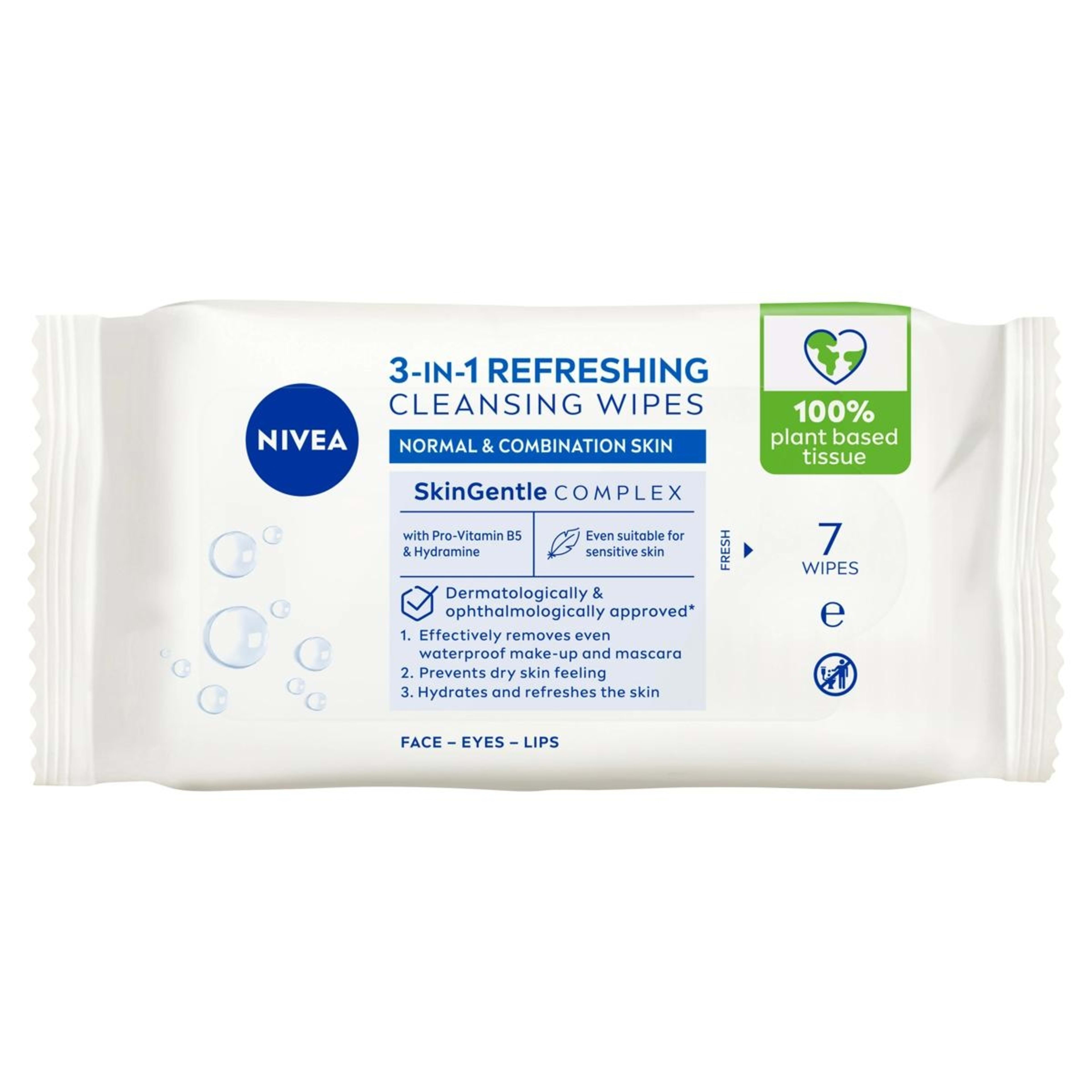 1 Nivea 7 Pack 3-in-1 Refreshing Cleansing Wipes - Pro Vitamin B5 and Hydramine