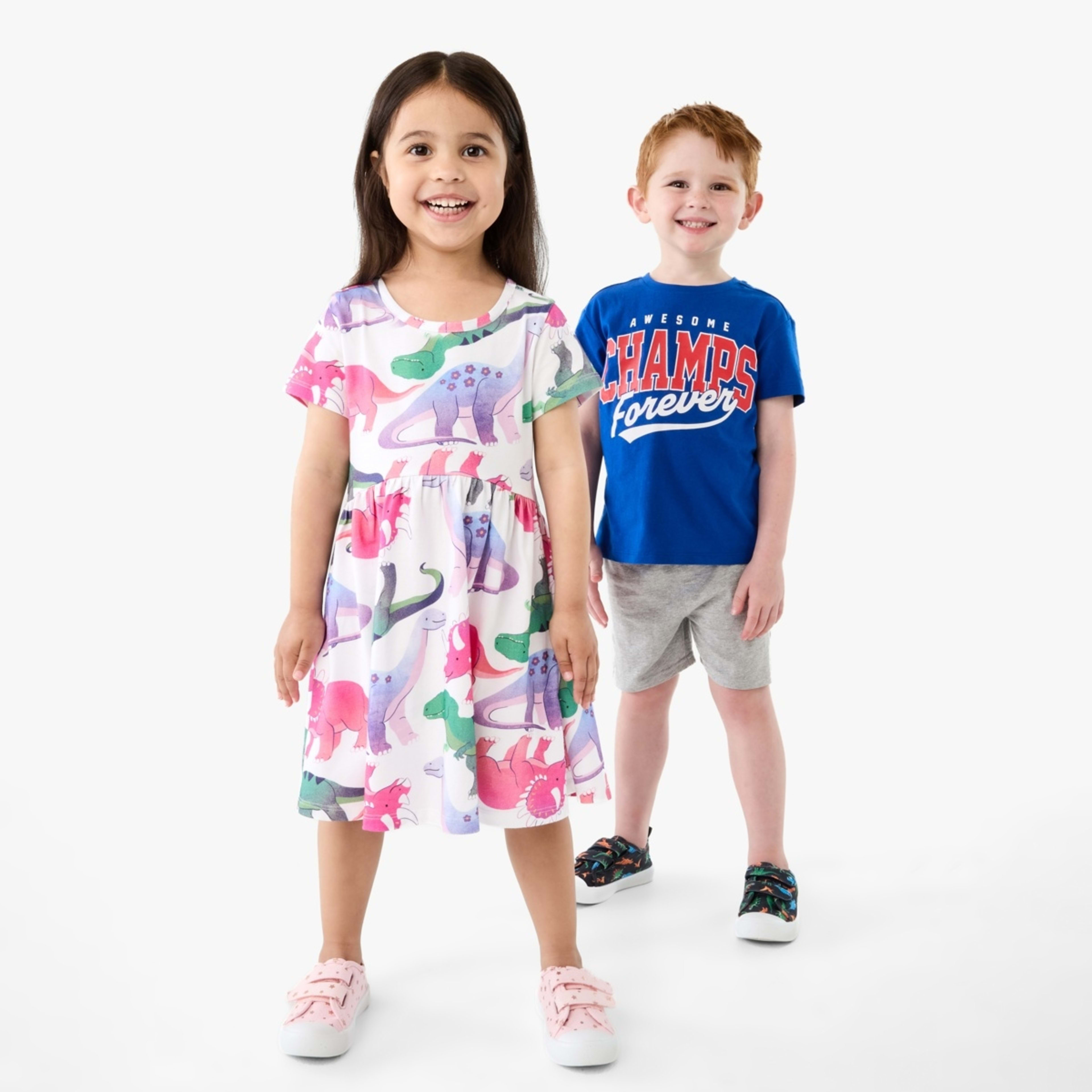 10 Jersey Dress Joyful Dinos White, 10 of 10