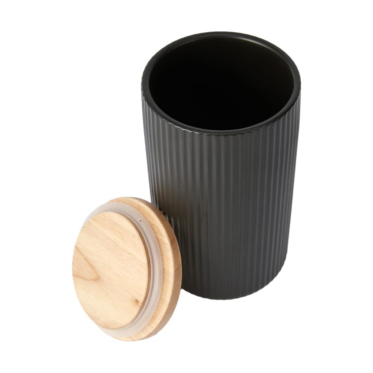 Large Black Ribbed Canister Kmart
