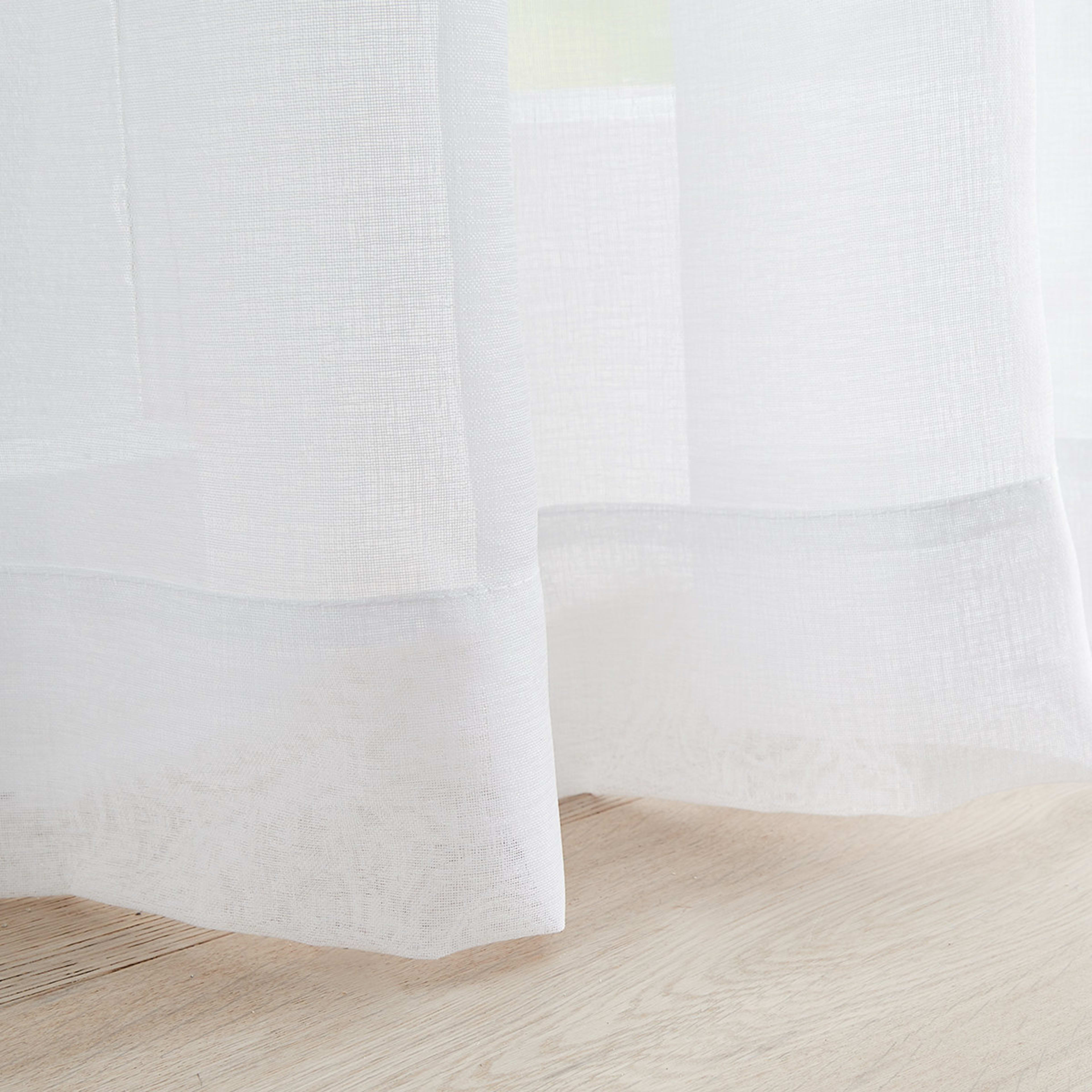 Toulouse Voile Tab Top Curtain White - Kmart