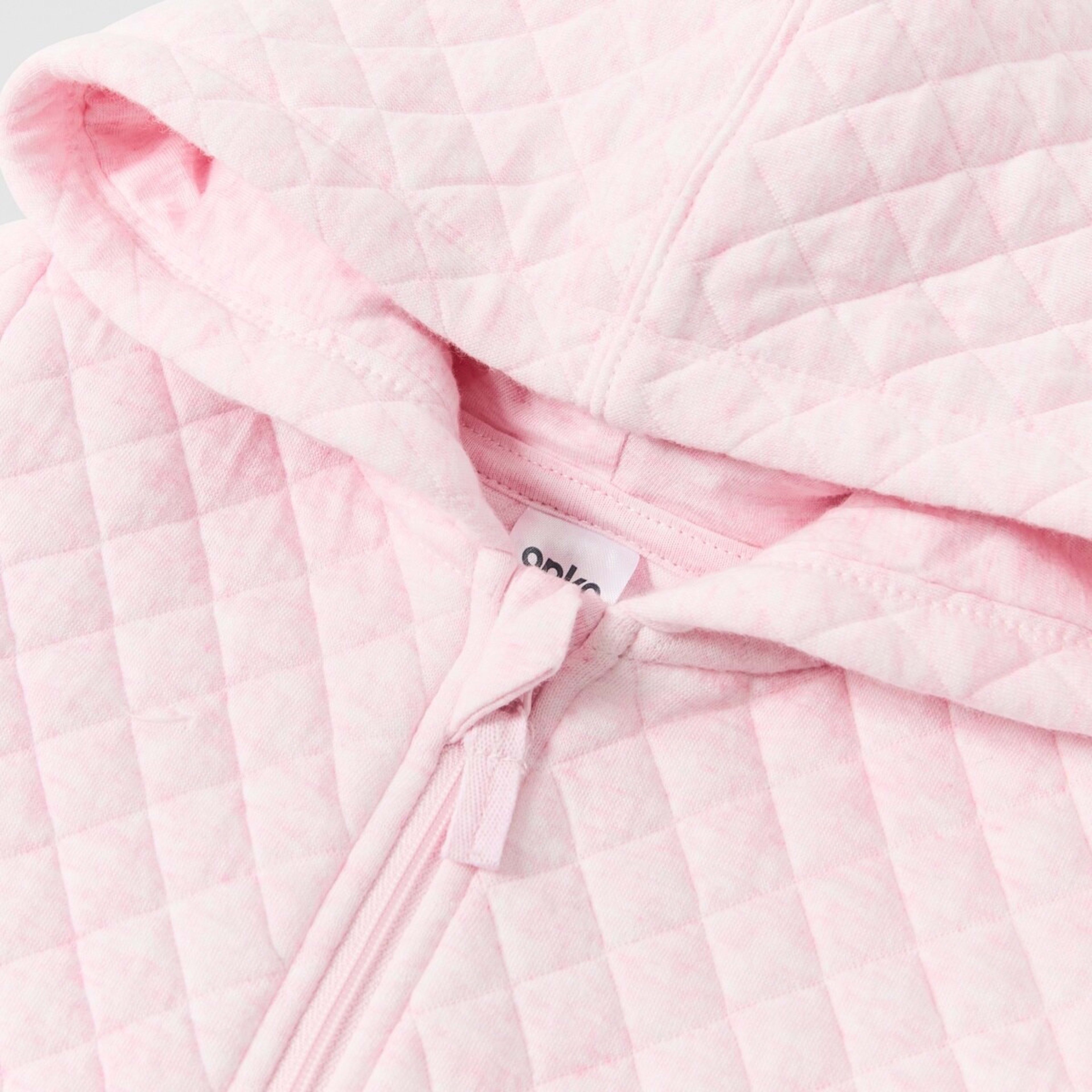 3 Quilted Pramsuit Pink Marle, 3 of 3