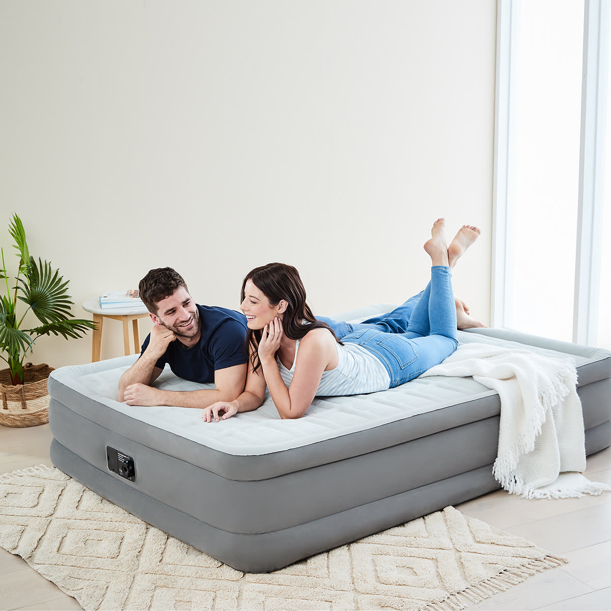 Deluxe Queen Air Bed with Built-In Pump - Kmart NZ