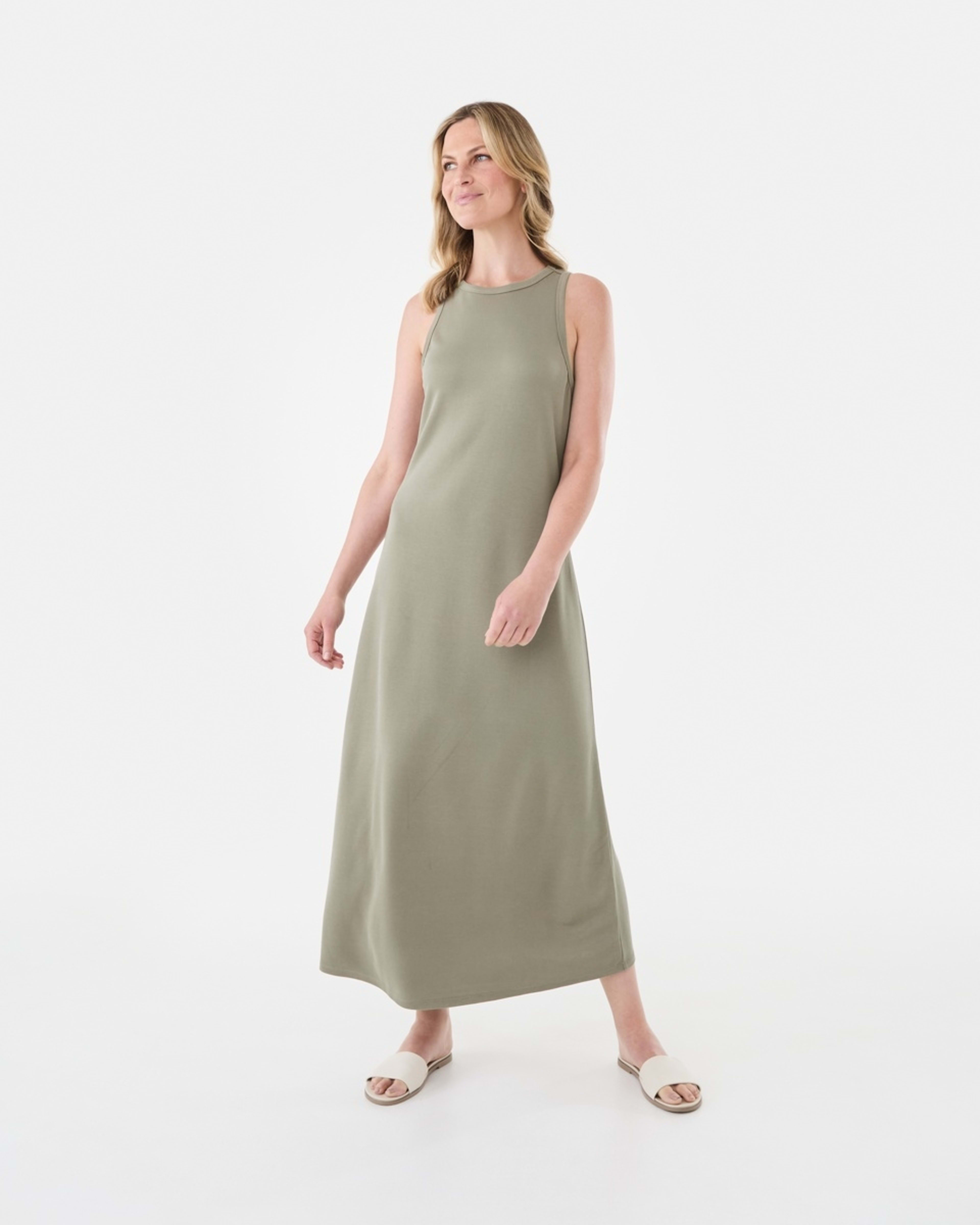 1 Sleeveless Racer A-Line Midi Dress Pave Grey