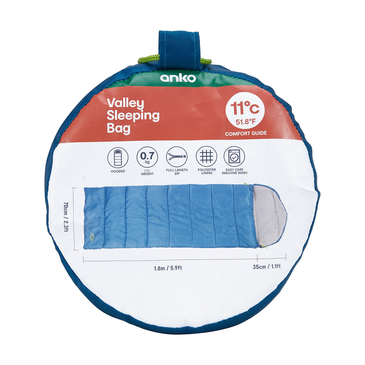 Valley Hooded Sleeping Bag Kmart