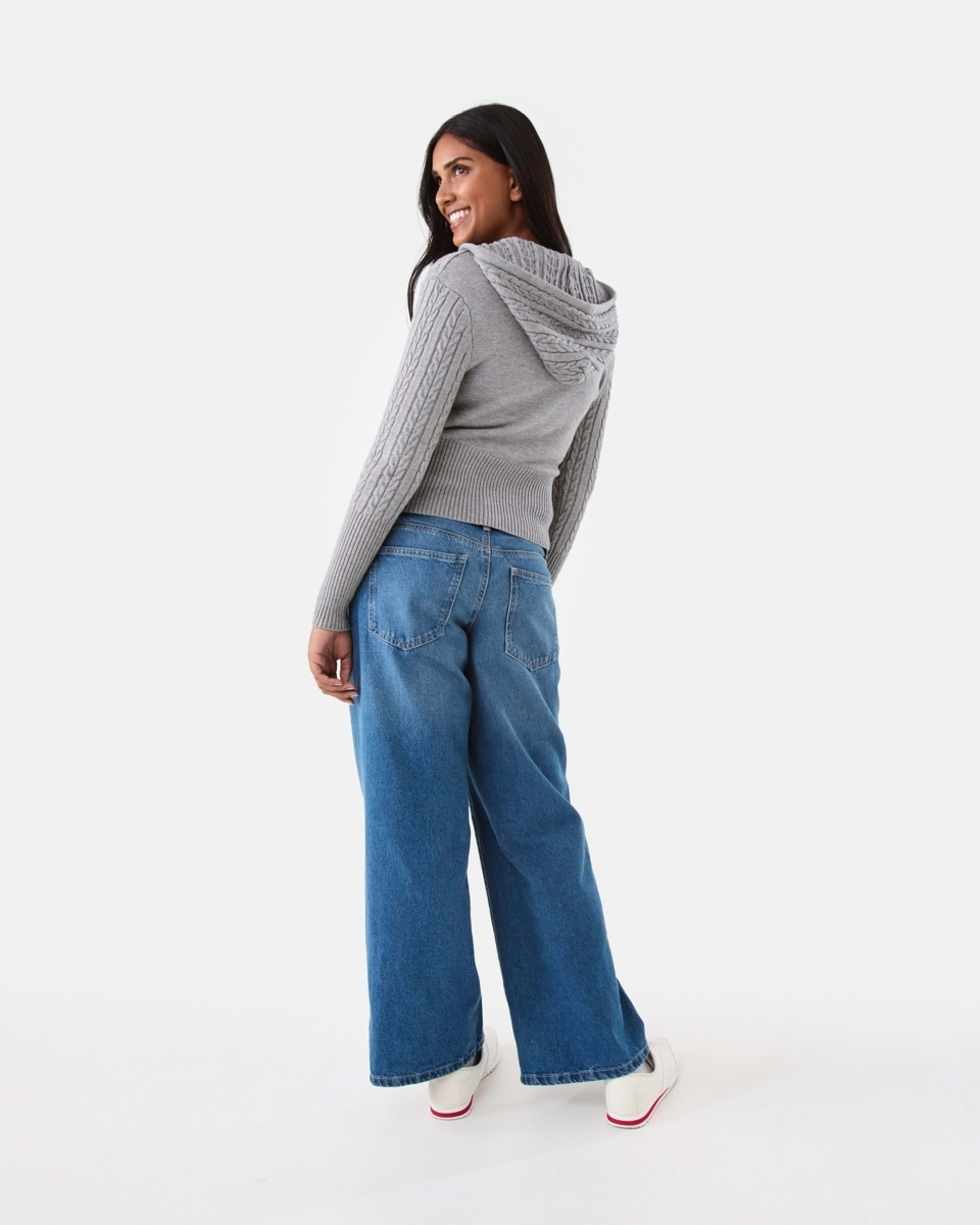 5 Zip Through Cable Cardigan Grey Marle, 5 of 8