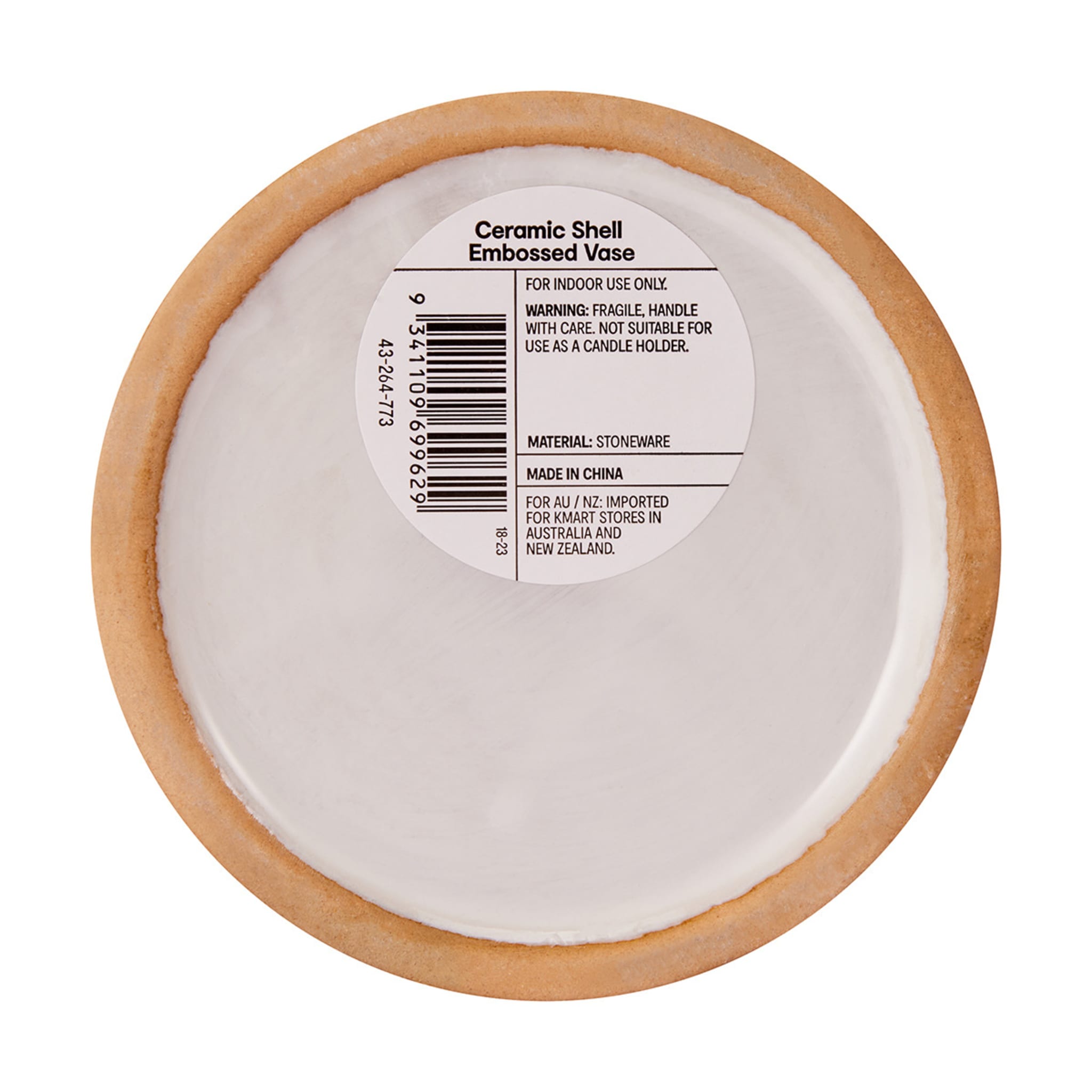 Ceramic Shell Embossed Vase Kmart