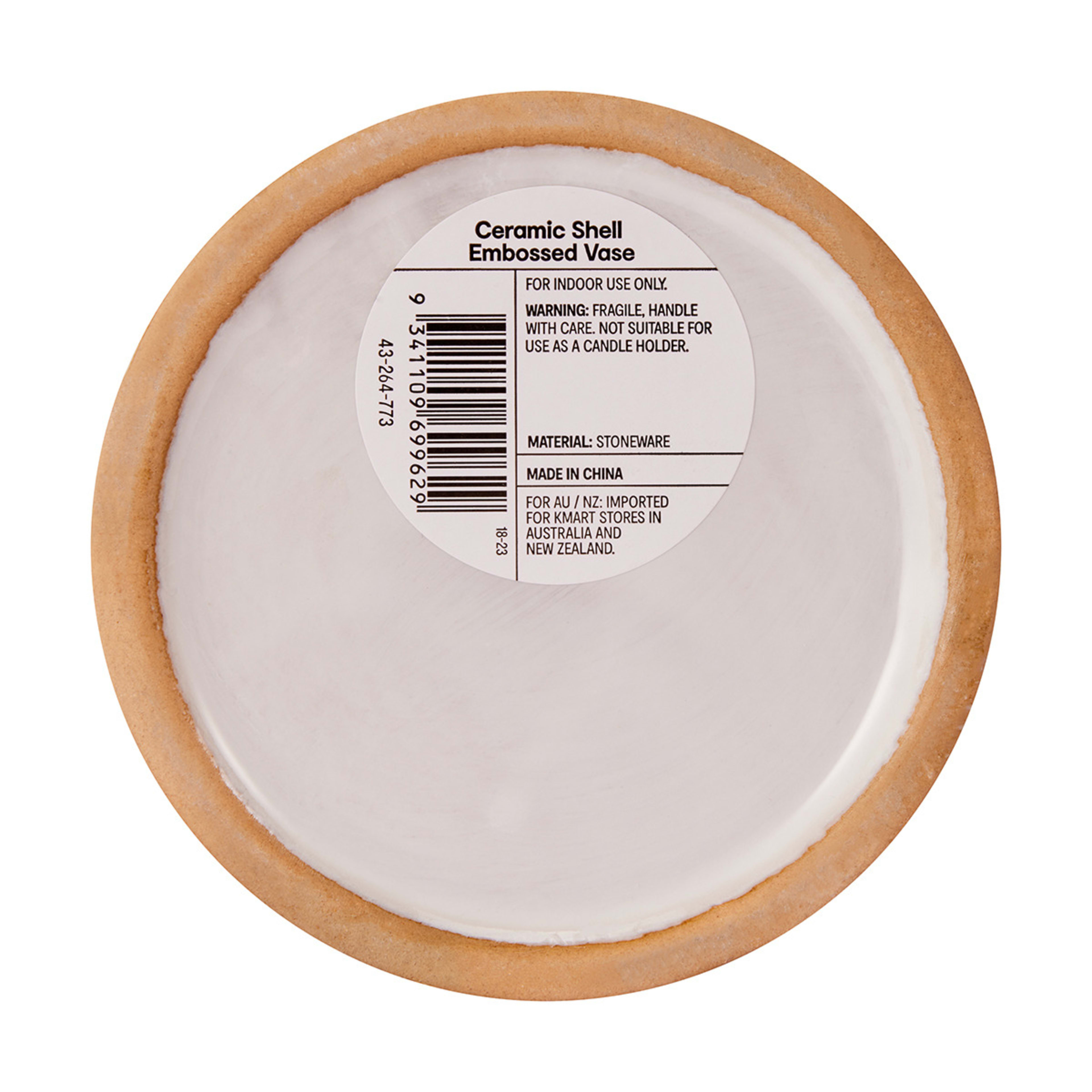 Ceramic Shell Embossed Vase Kmart