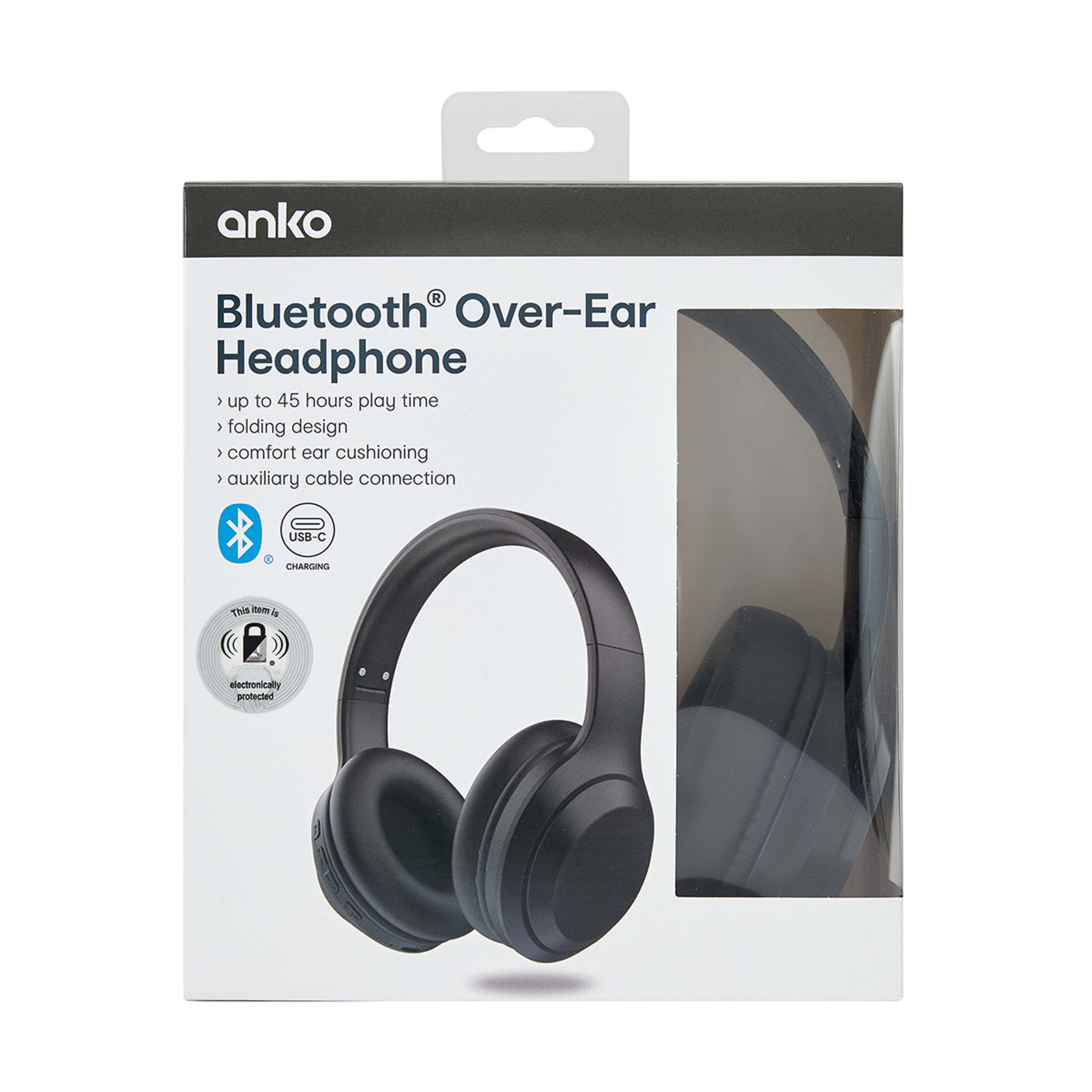 Bluetooth Oval OverEar Headphones Black Kmart