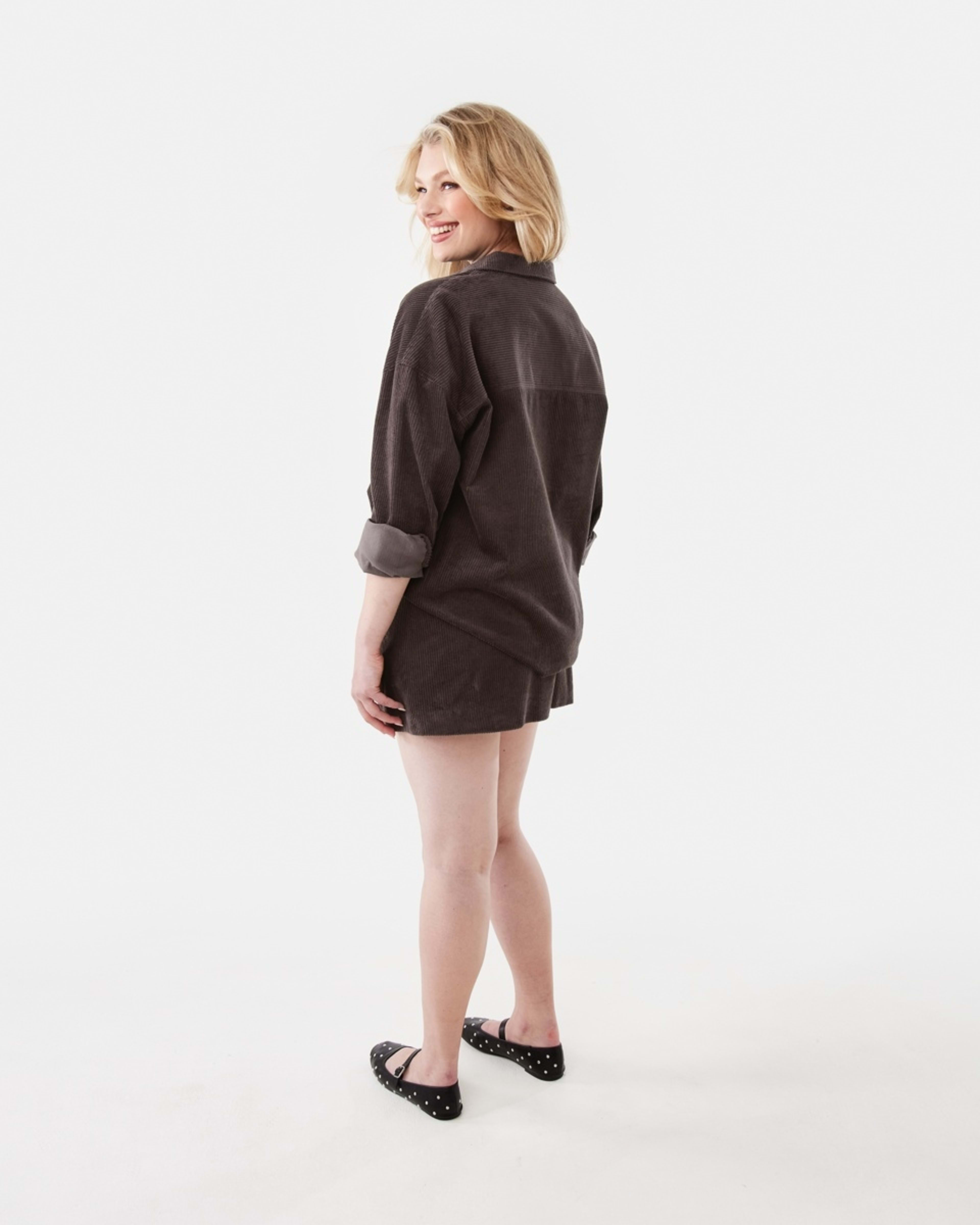 4 Long Sleeve Corduroy Shirt Espresso, 4 of 7