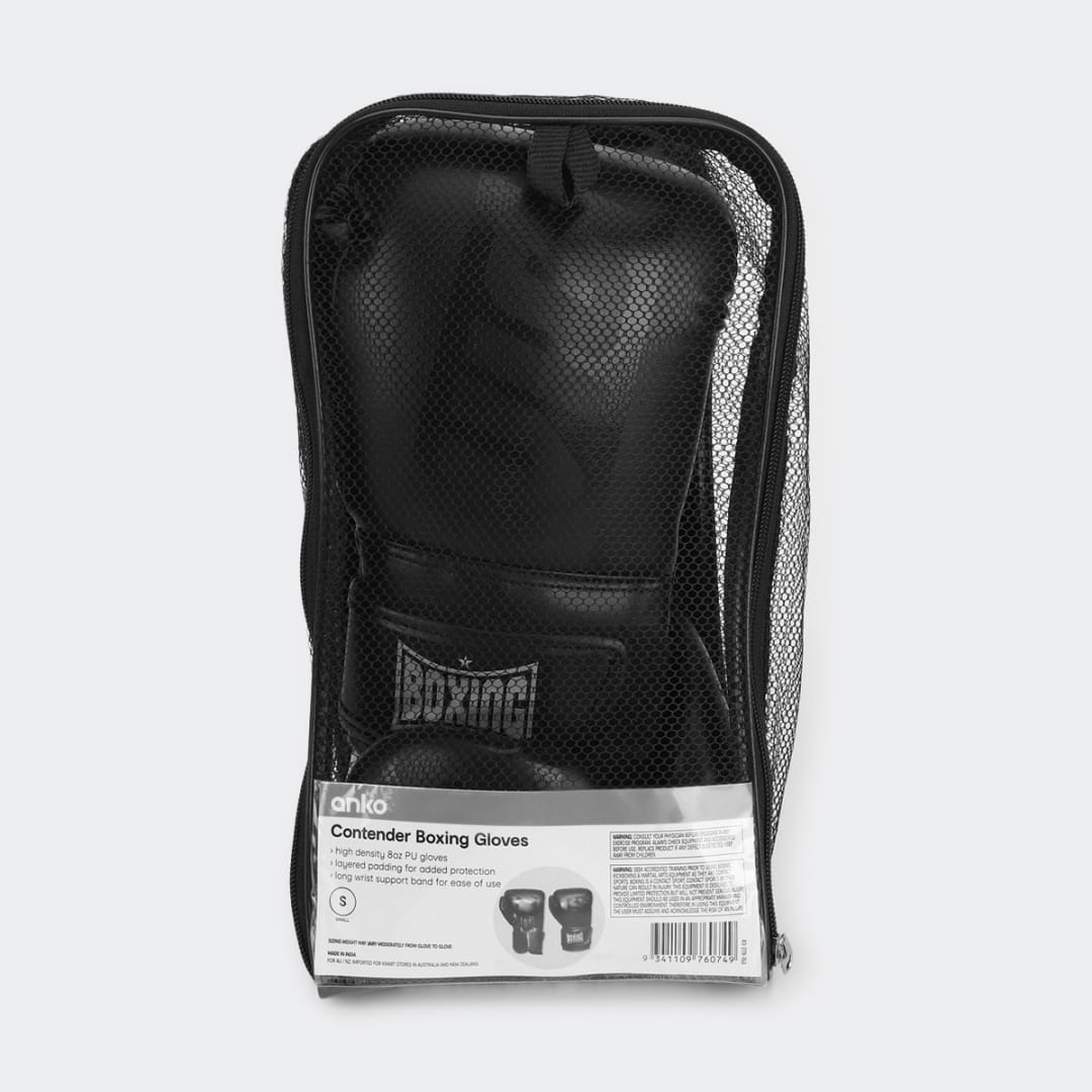 Contender Boxing Gloves Small, Black Kmart