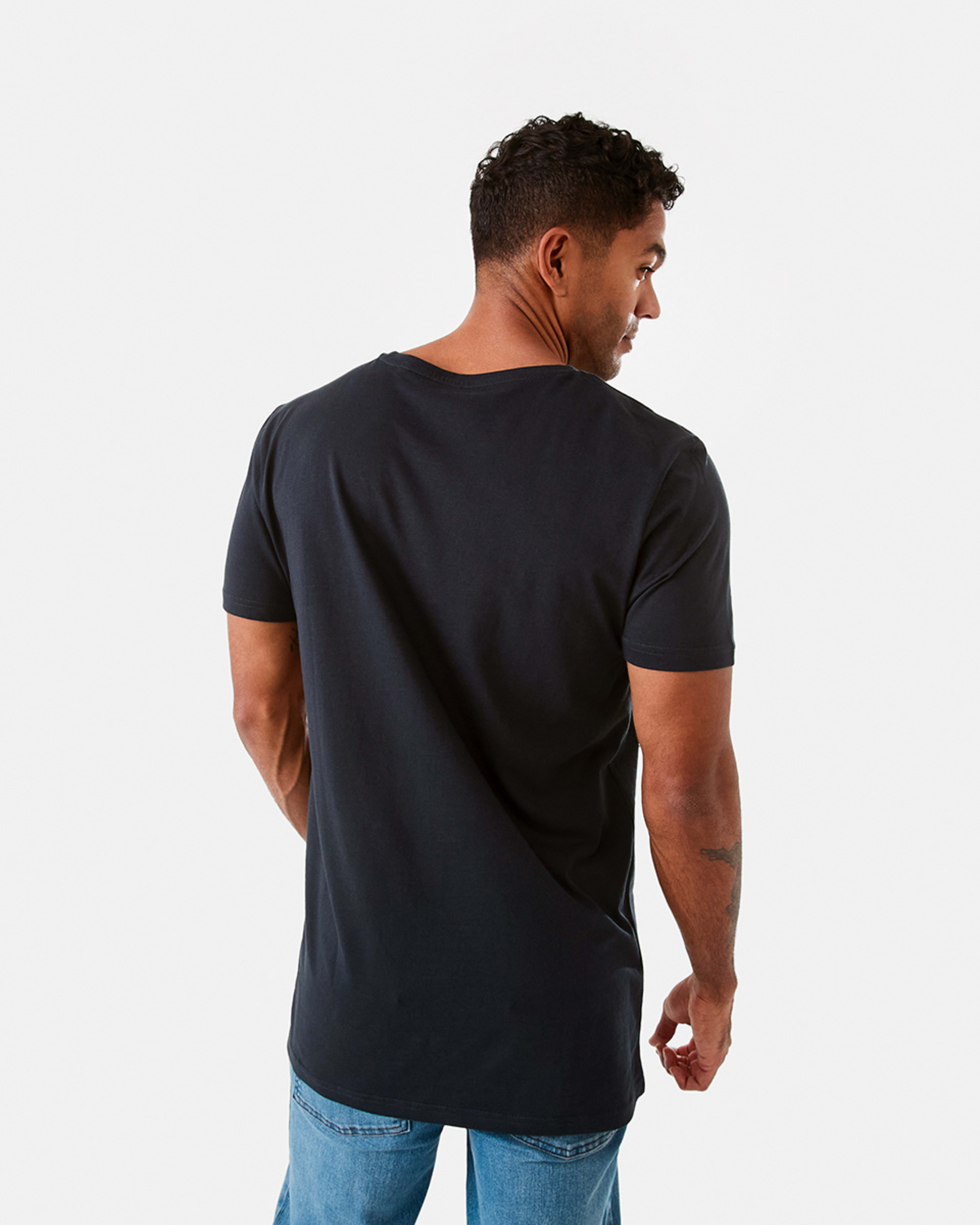 3 Australian Grown Cotton Longline T-shirt Eclipse, 3 of 6