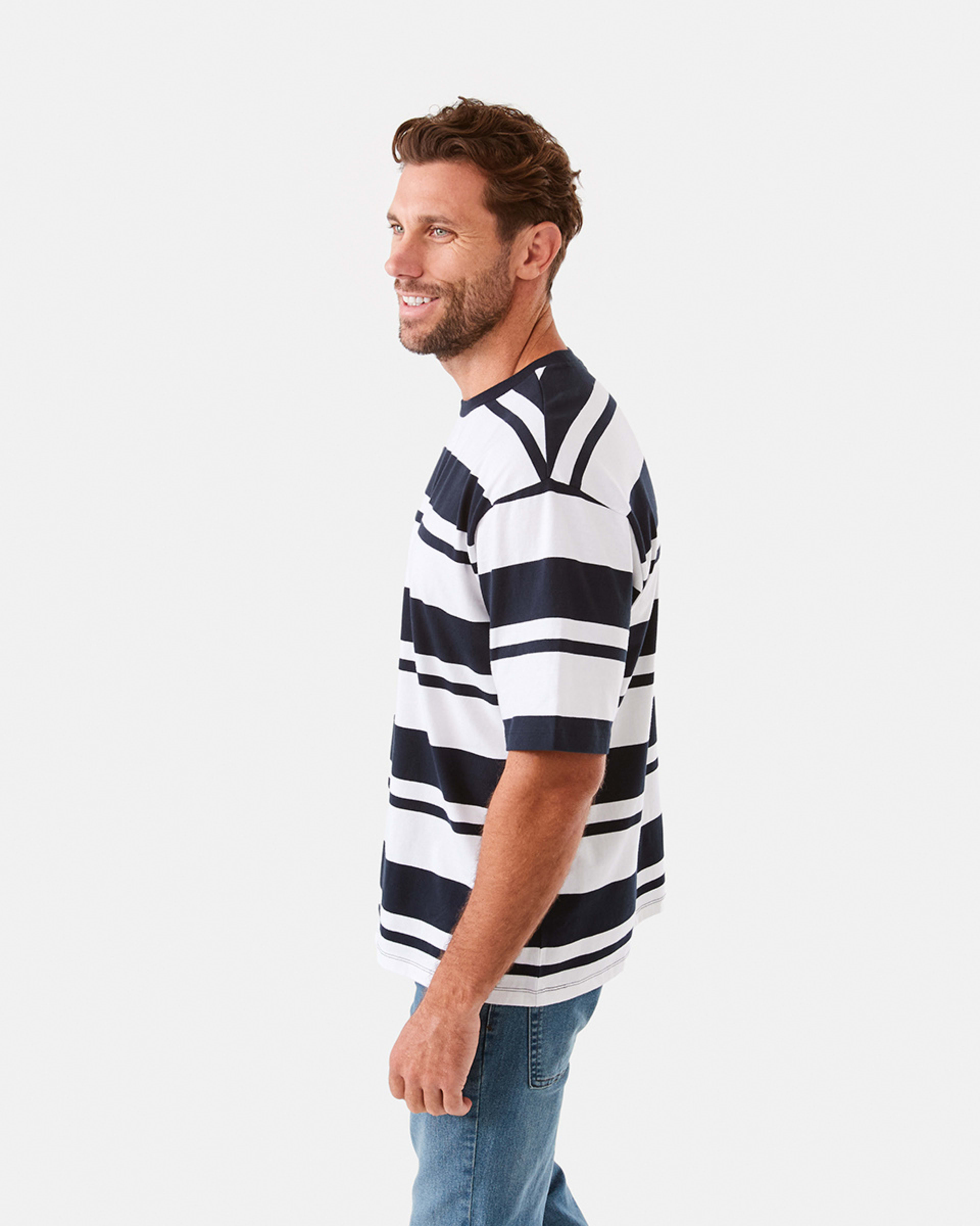 2 Oversized Striped T-Shirt Nvy Strp, 2 of 6