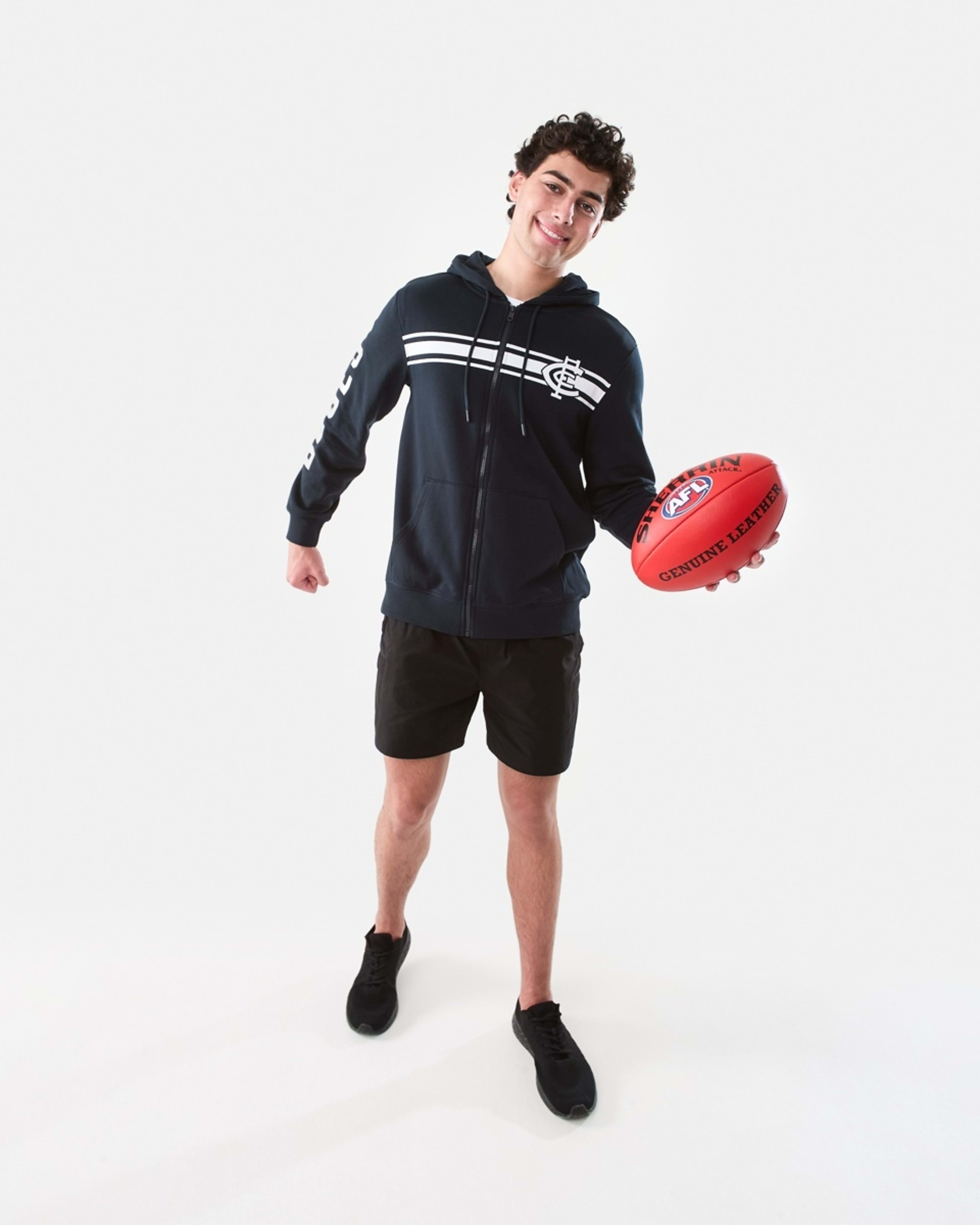 1 Official AFL Adult Zip Through Hoodie Carlton