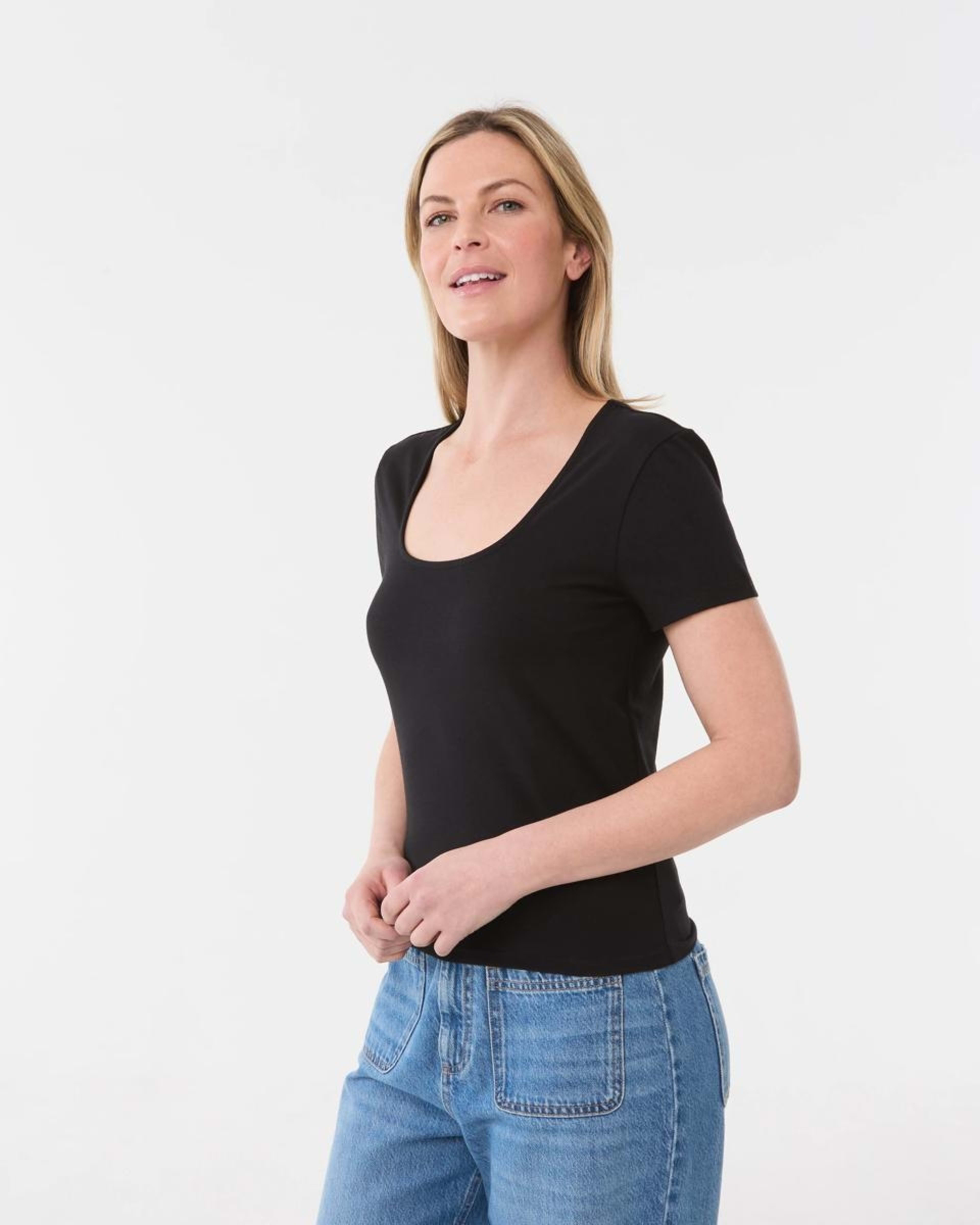 2 Short Sleeve Fitted T-shirt BLACK, 2 of 5