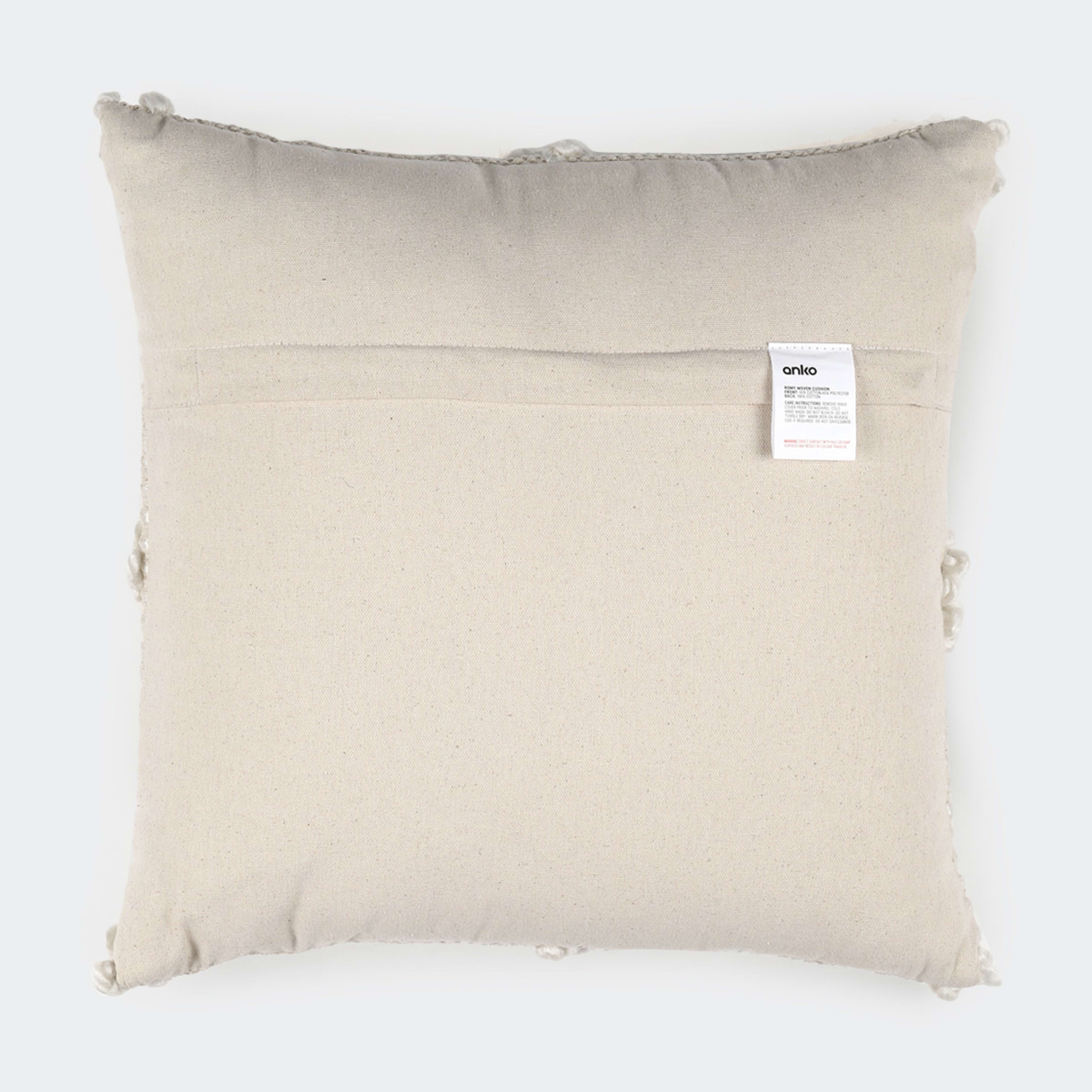 43cm Romy Woven Cushion Natural and White Kmart
