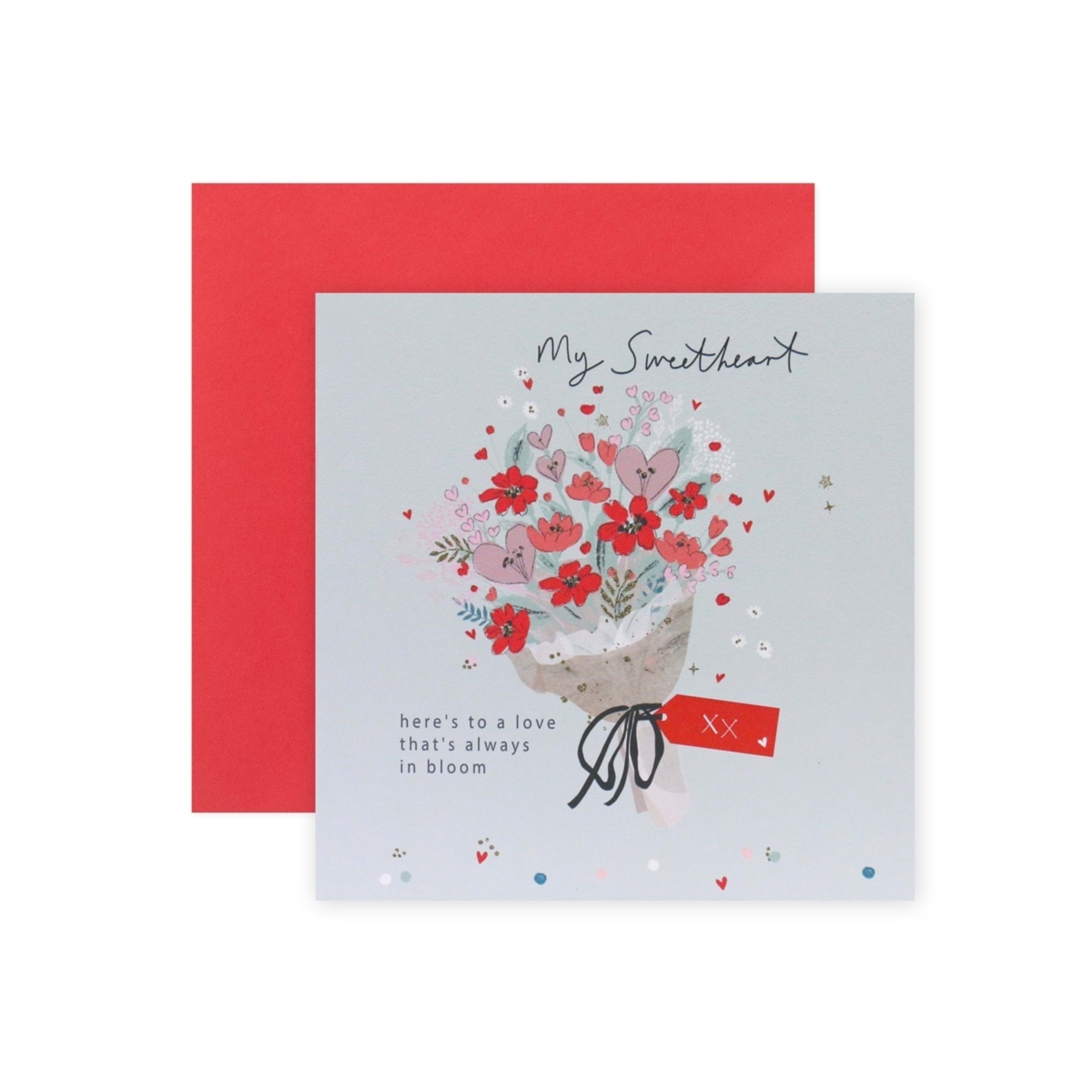 1 Hallmark Valentine's Day Card - My Sweetheart. Here's to a Love That's Always in Bloom