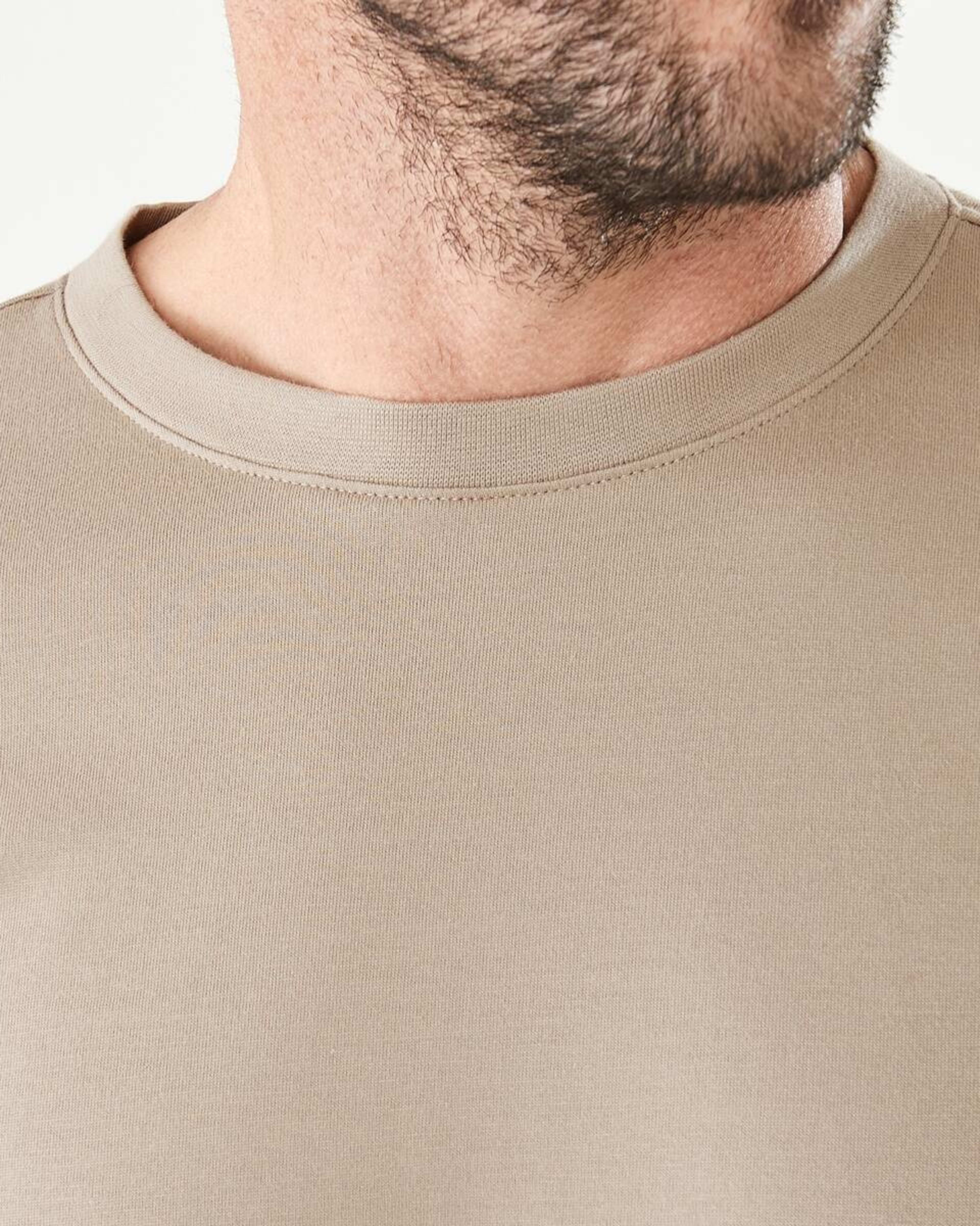 5 Australian Cotton Crew Neck T-shirt WARM SAND, 5 of 5
