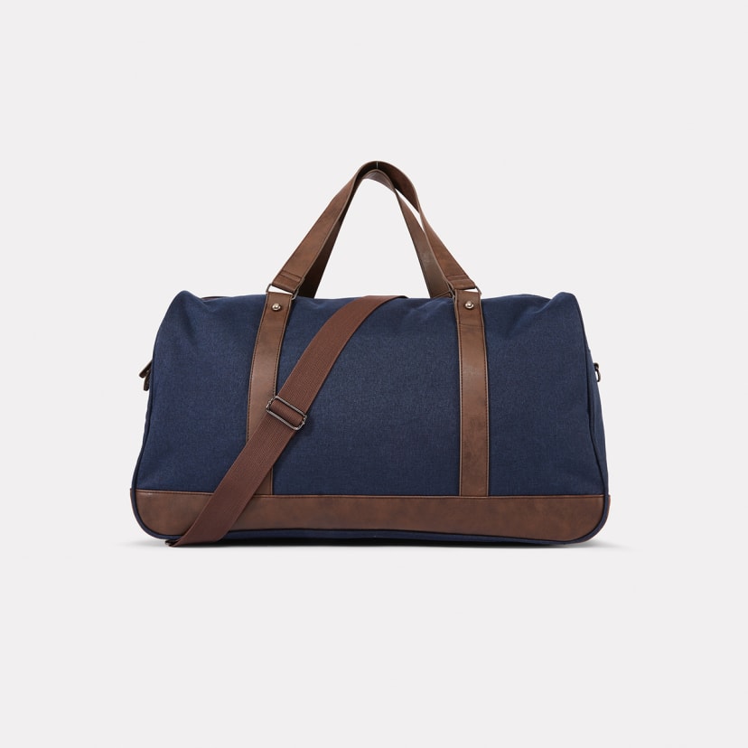 Fitzroy Duffle Navy Tan - Kmart