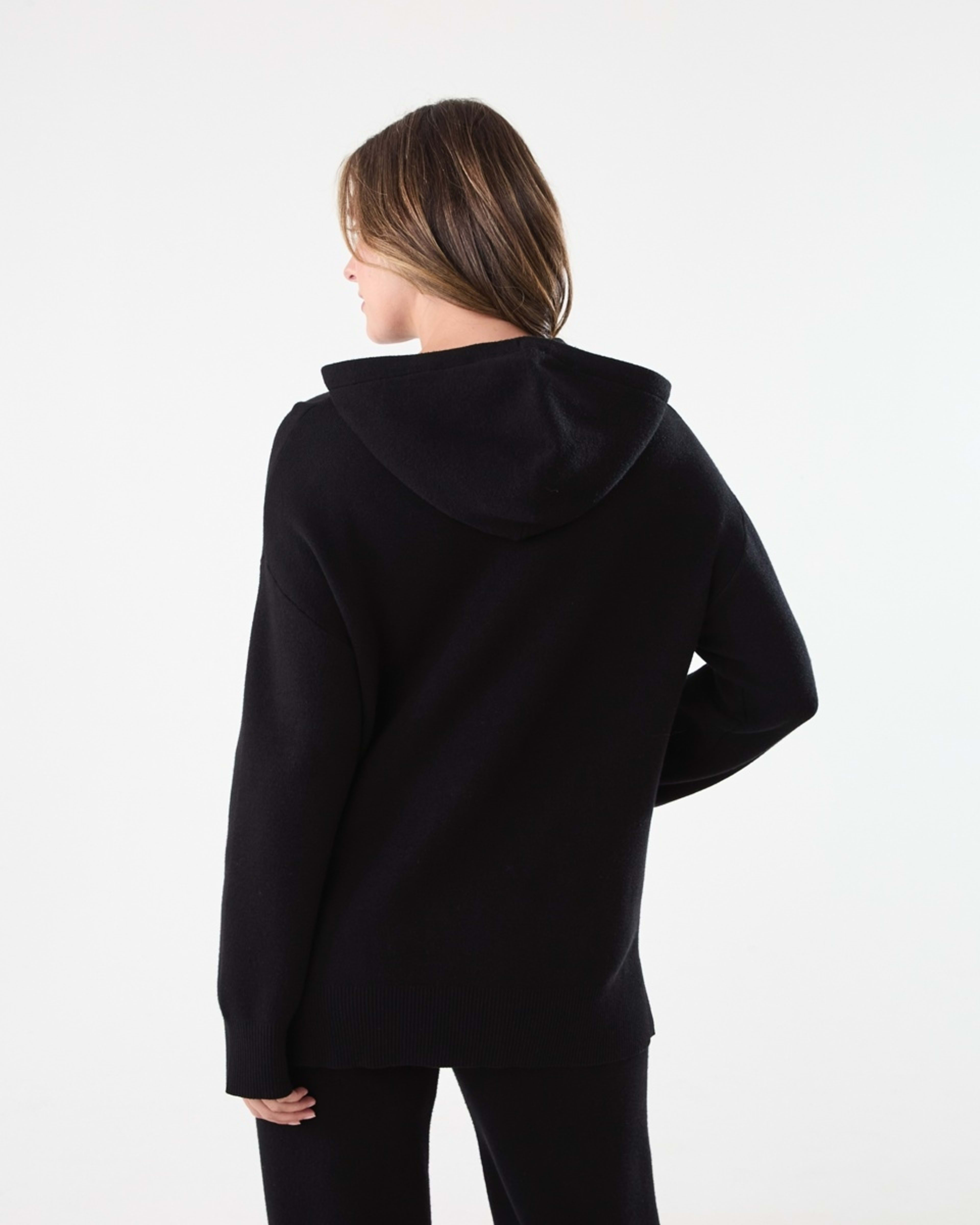 3 Compact Knit Hoodie Black, 3 of 8