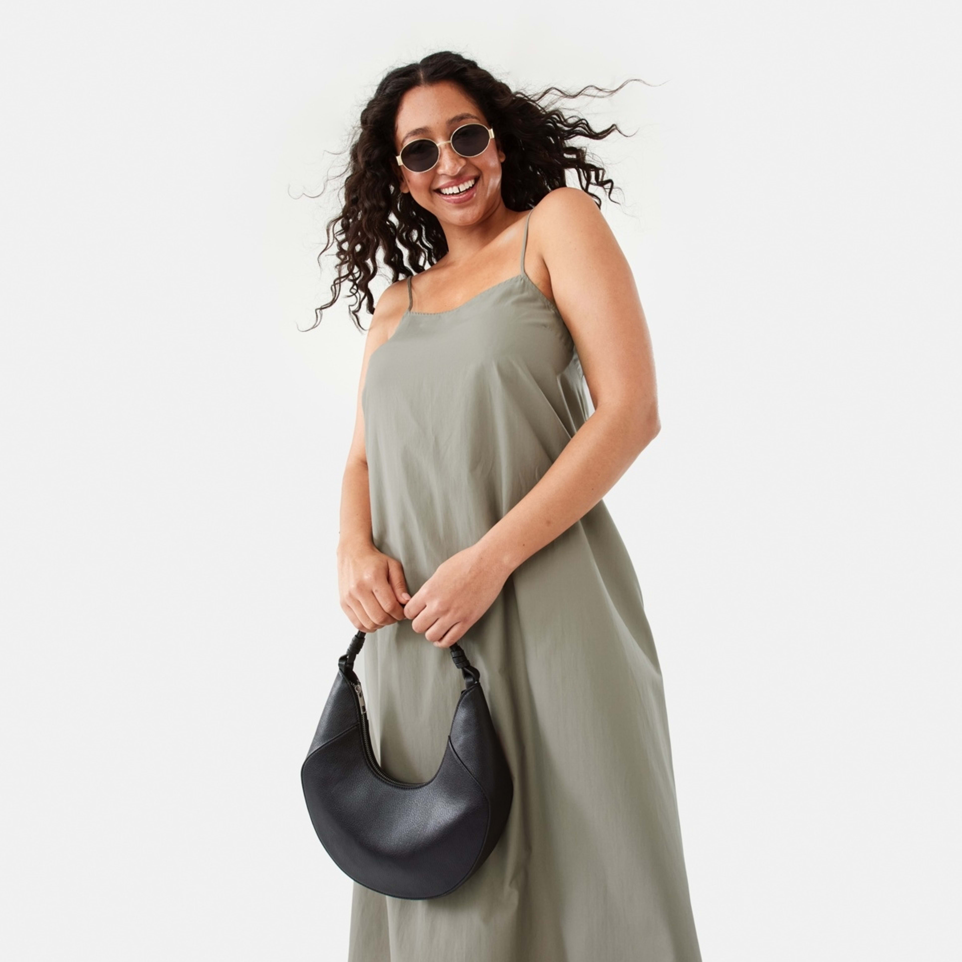 9 Sleeveless Open Back Midi Dress Pavement Grey, 9 of 10