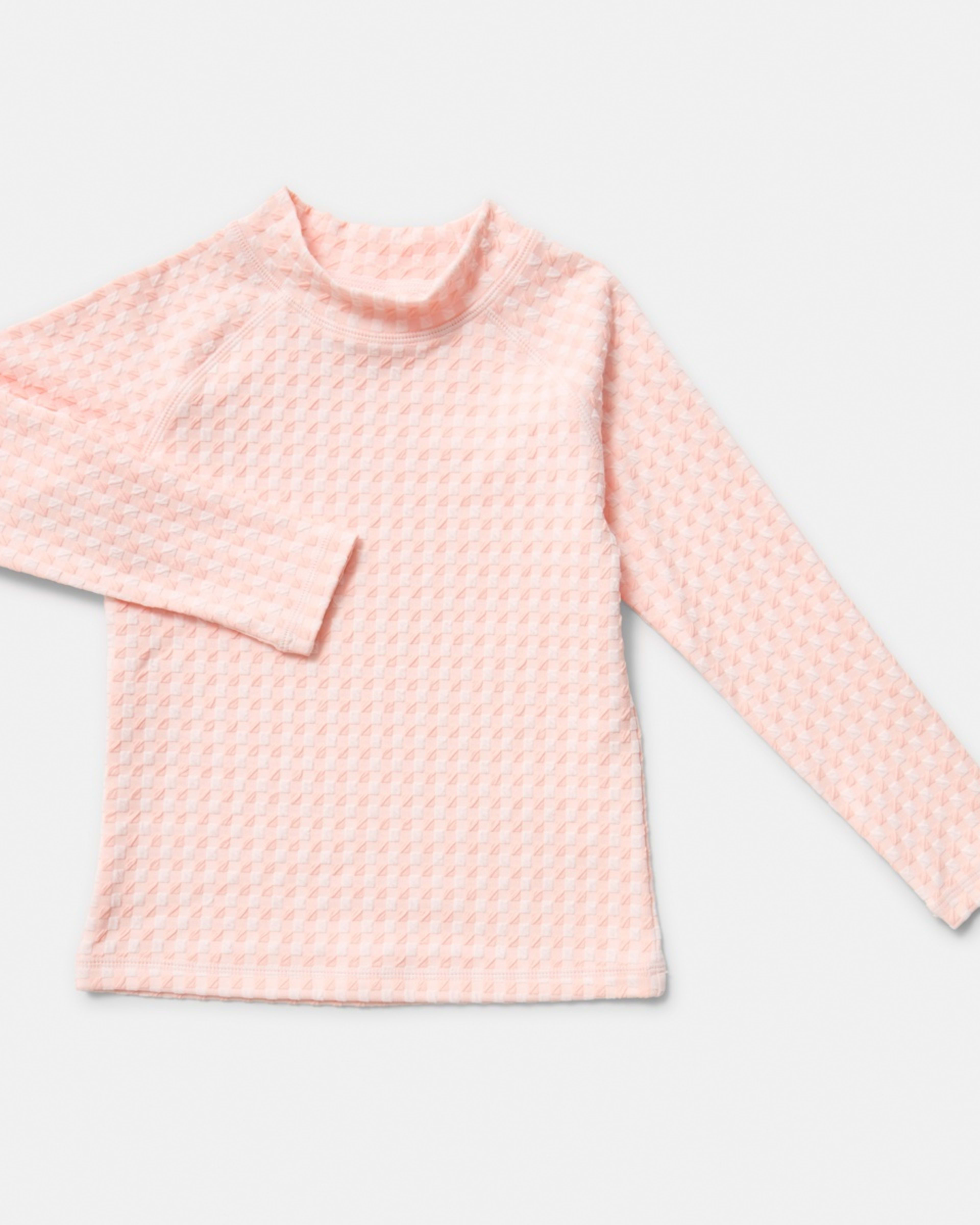 7 2 Piece Long Sleeve Rash Swim Set GINGHAM PEACH, 7 of 9
