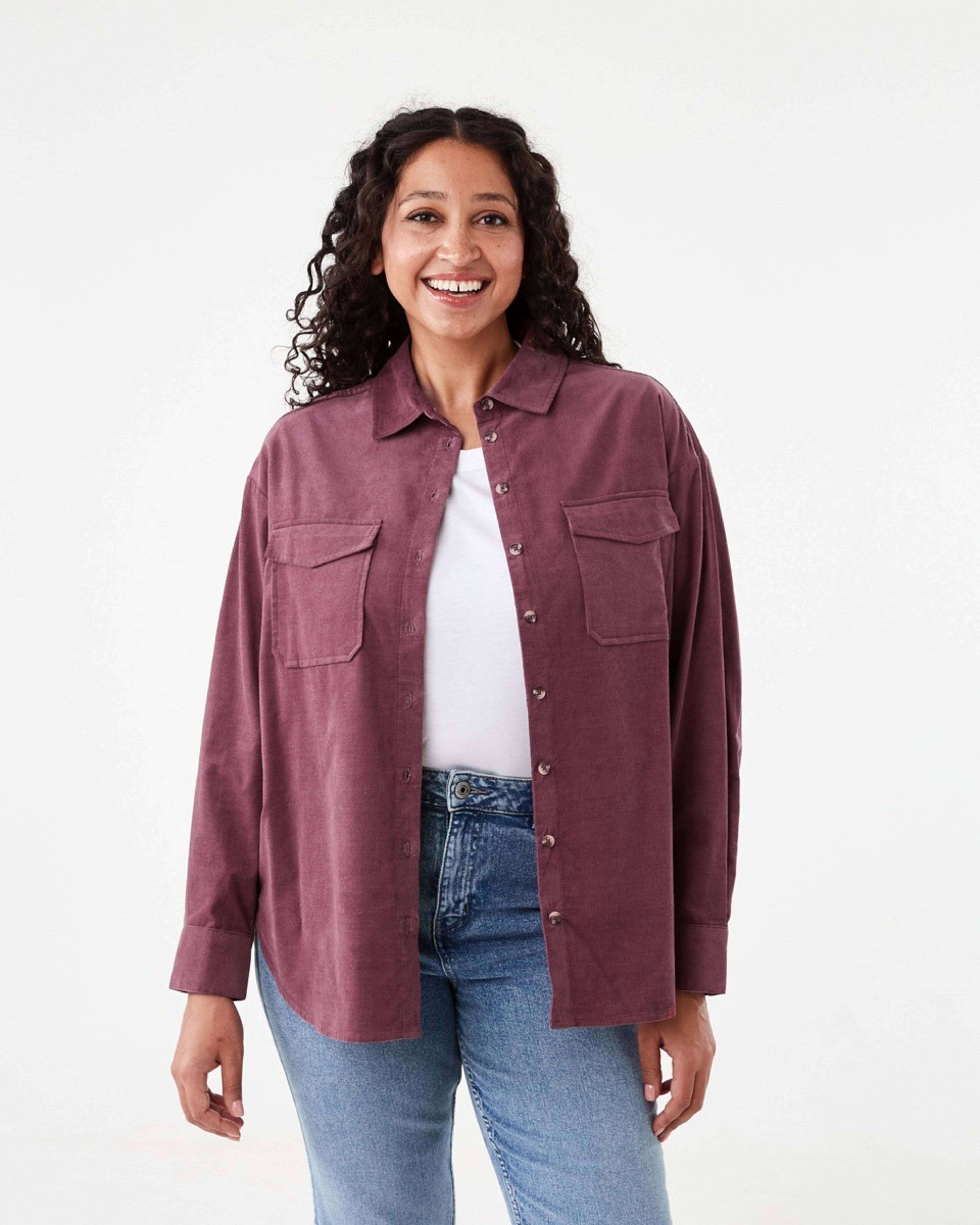 1 Long Sleeve Baby Corduroy Shirt Berry